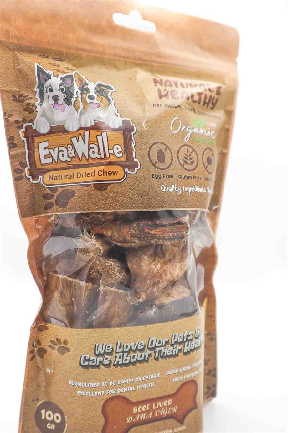 Eva and Wall-e Naturel Kurutulmuş Dana Ciğer Köpek Çiğnemeliği %100 Doğal Ve Organik Özel Seri