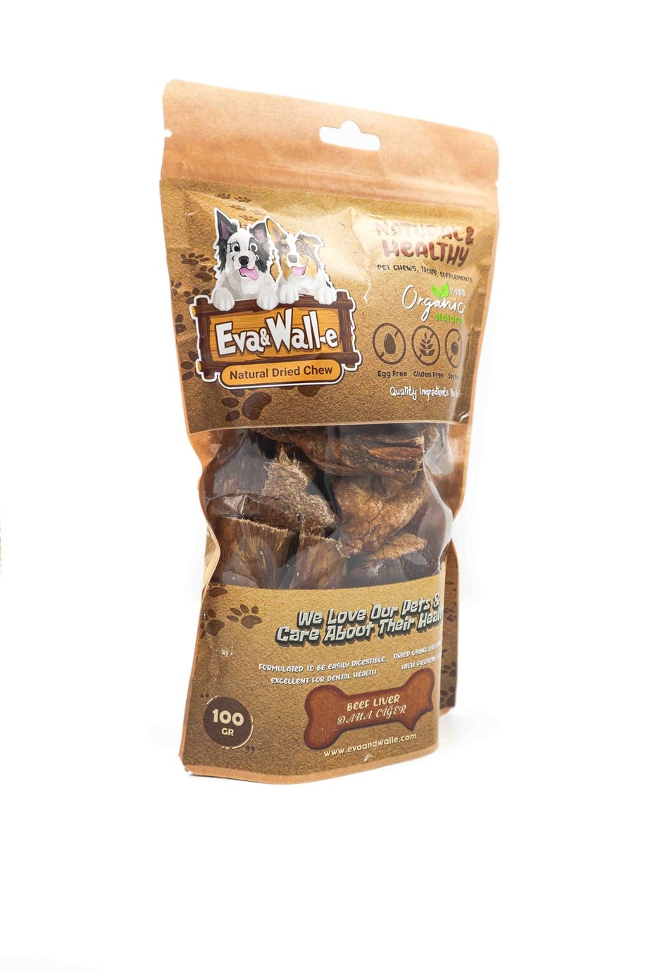 Eva and Wall-e Naturel Kurutulmuş Dana Ciğer Köpek Çiğnemeliği %100 Doğal Ve Organik Özel Seri