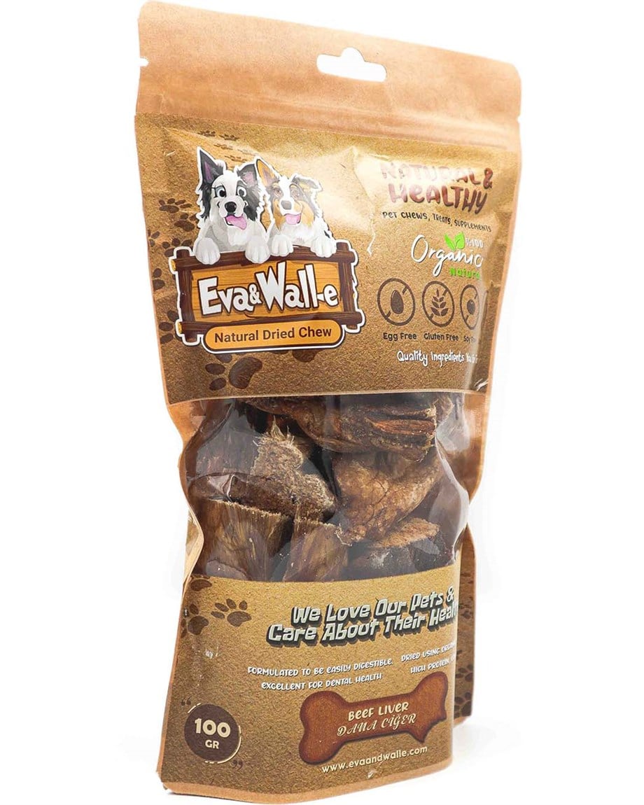 Eva and Wall-e Naturel Kurutulmuş Dana Ciğer Köpek Çiğnemeliği %100 Doğal Ve Organik Özel Seri
