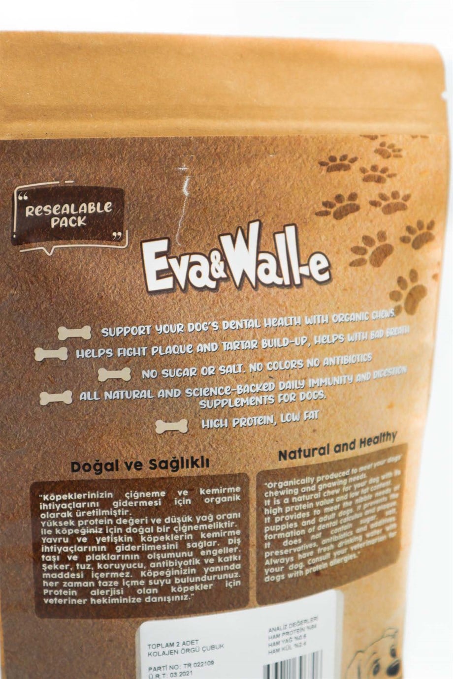 Eva and Wall-E Örgülü Doğal Kolajen Çubuklar 2’Lİ 120 GR Özel Seri