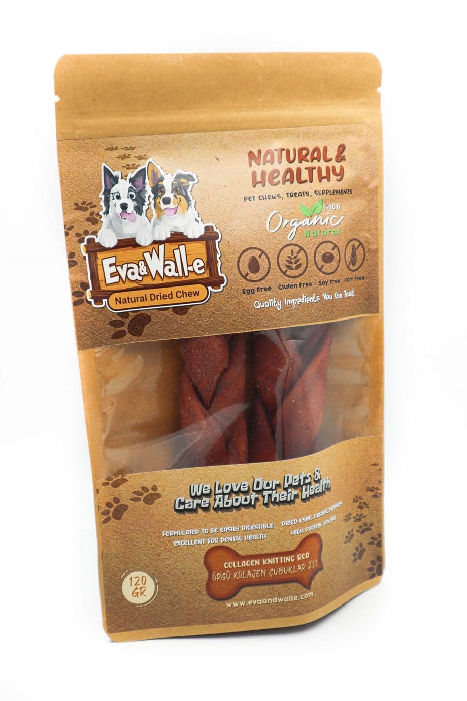 Eva and Wall-E Örgülü Doğal Kolajen Çubuklar 2’Lİ 120 GR Özel Seri