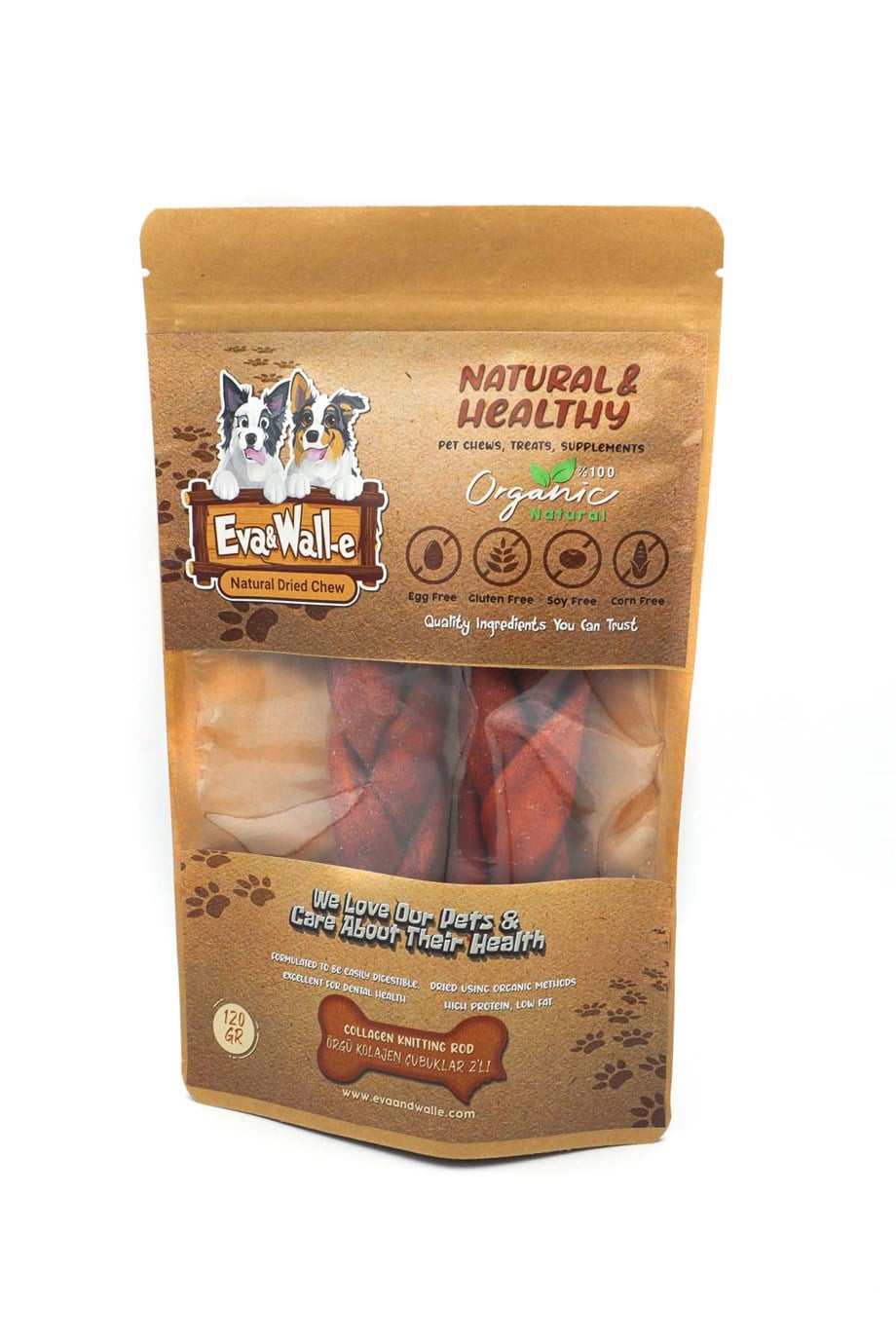Eva and Wall-E Örgülü Doğal Kolajen Çubuklar 2’Lİ 120 GR Özel Seri