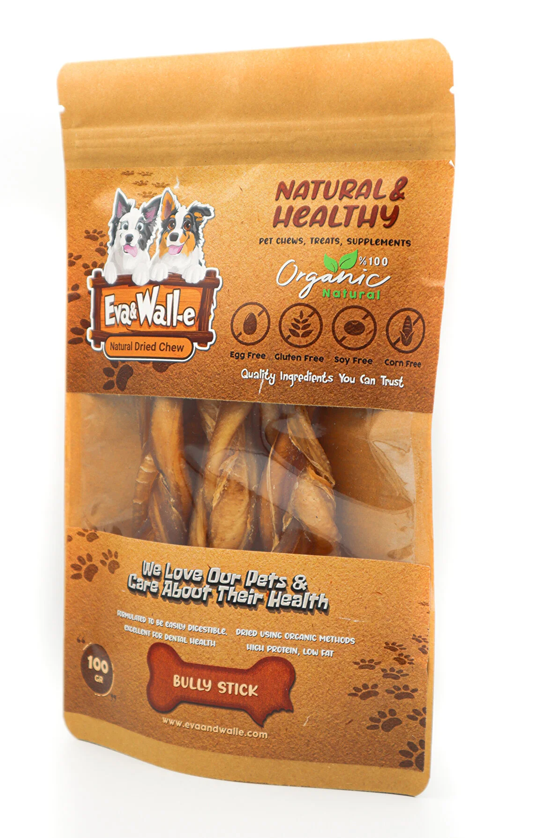 Köpek Ödül Kemiği Kurutulmuş Bully Stick  Örgülü Özel Seri