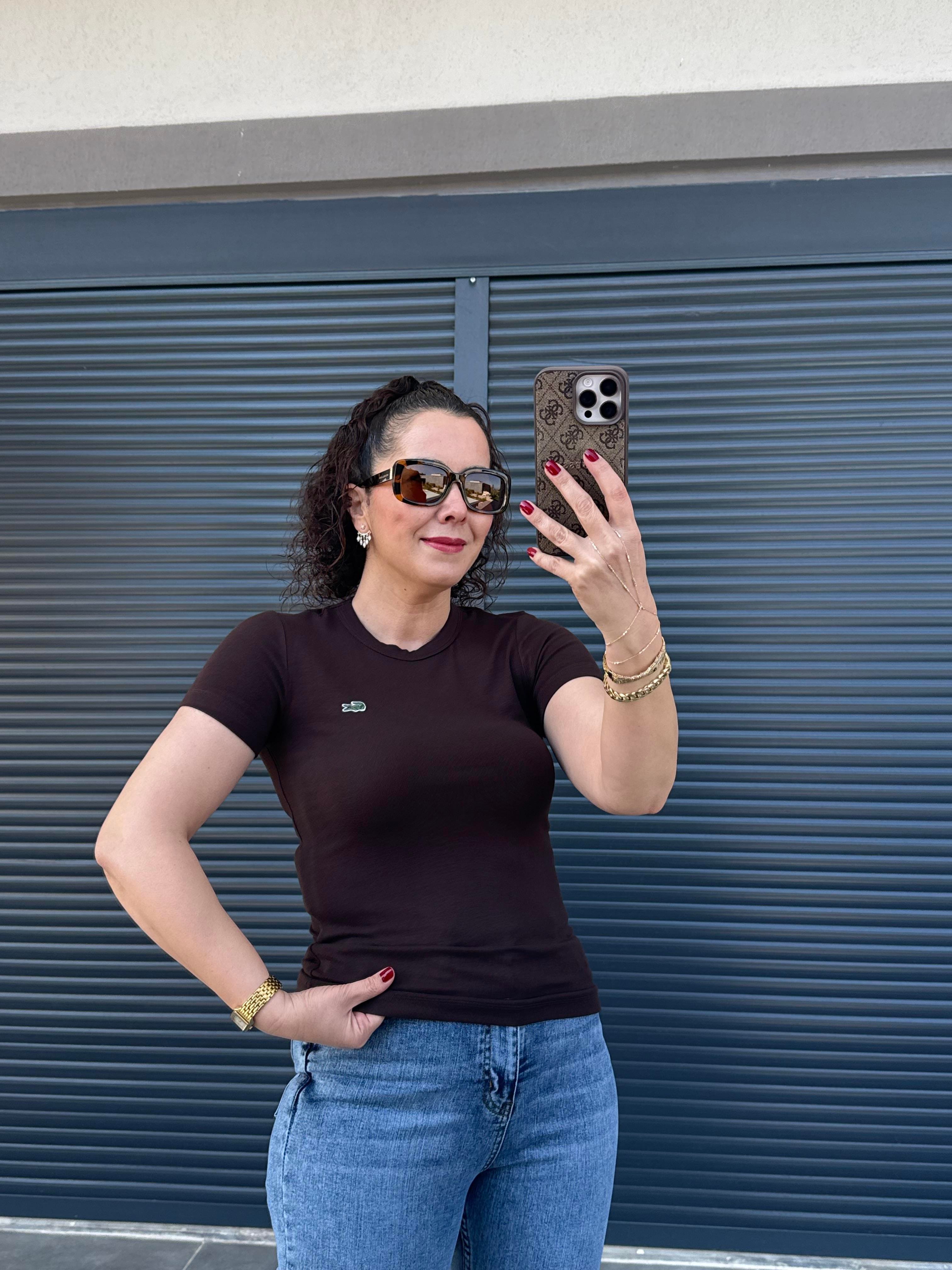 Bisiklet Yaka Pamuklu Basic Badi Acı Kahve