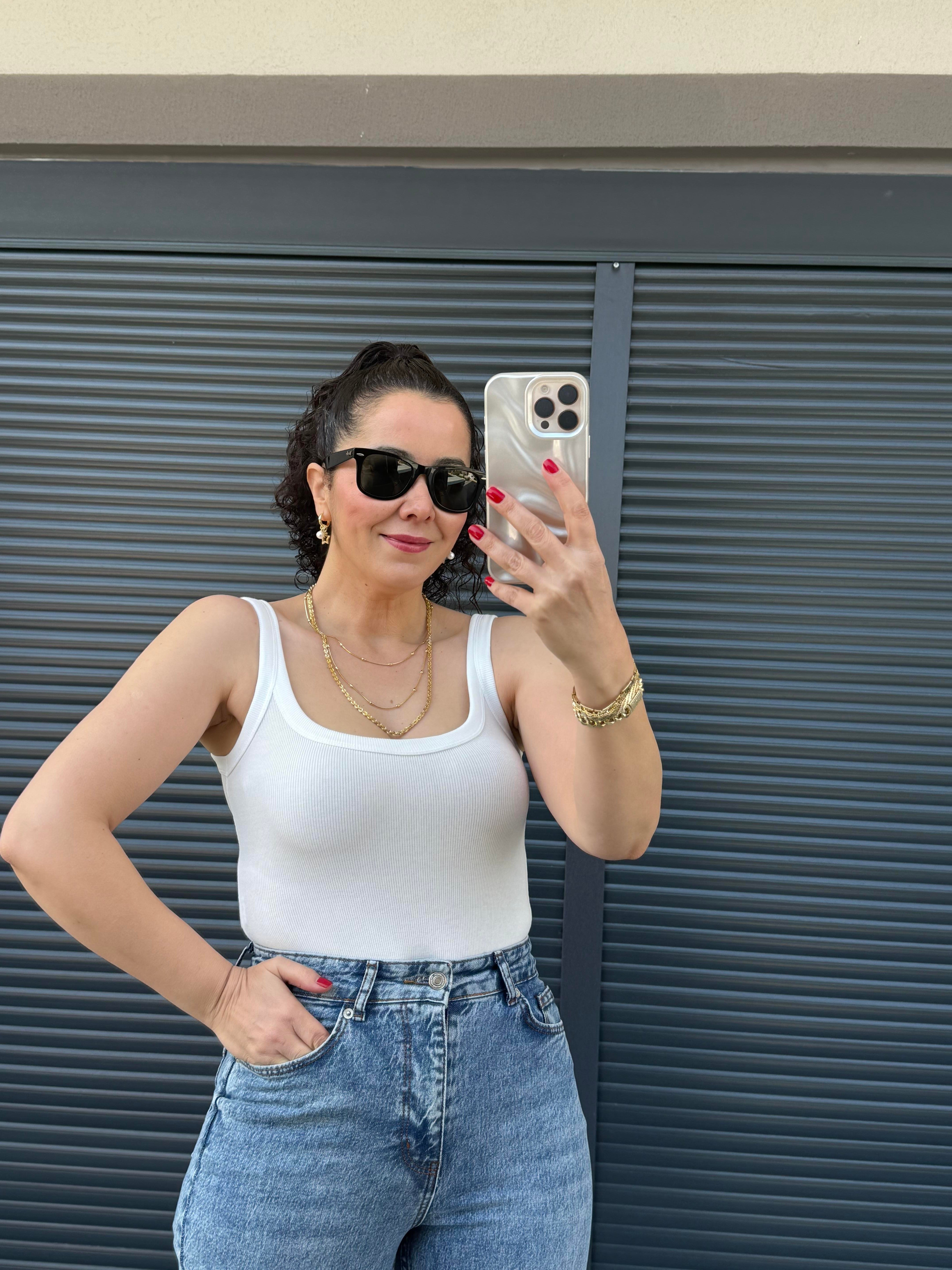 Dilvin Askılı Bodysuit  Ekru
