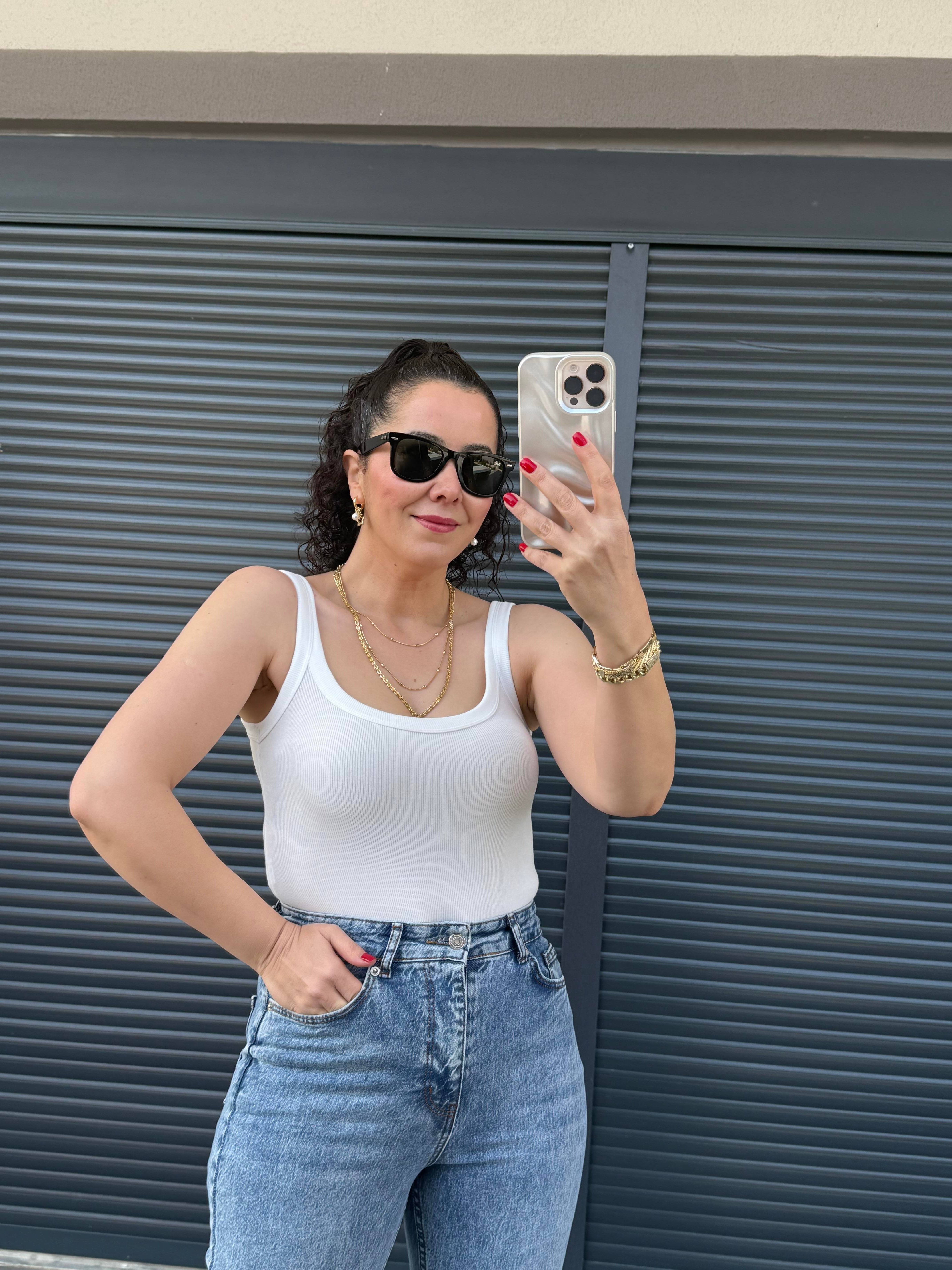 Dilvin Askılı Bodysuit  Ekru
