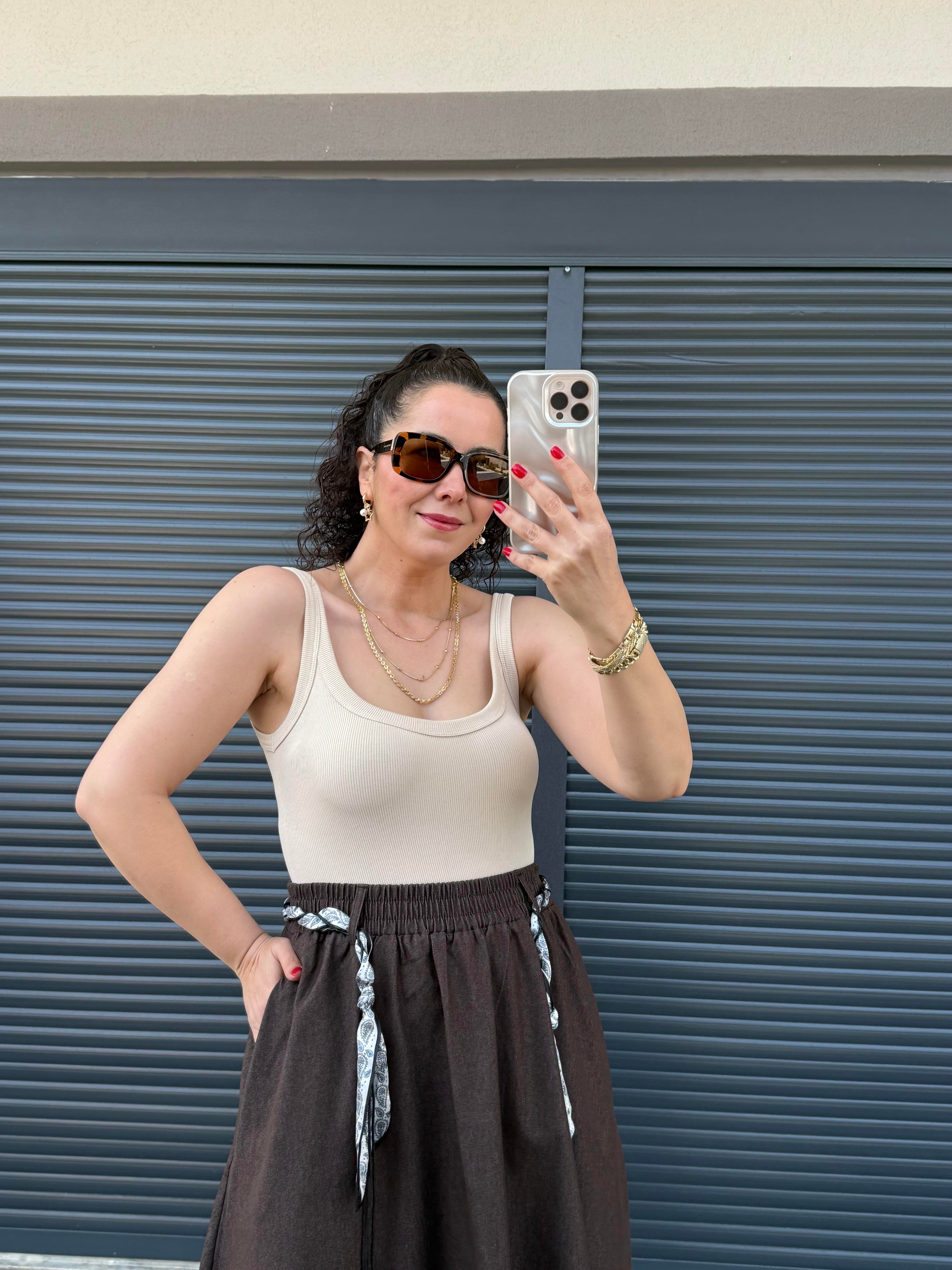 Dilvin Askılı Bodysuit  Taş