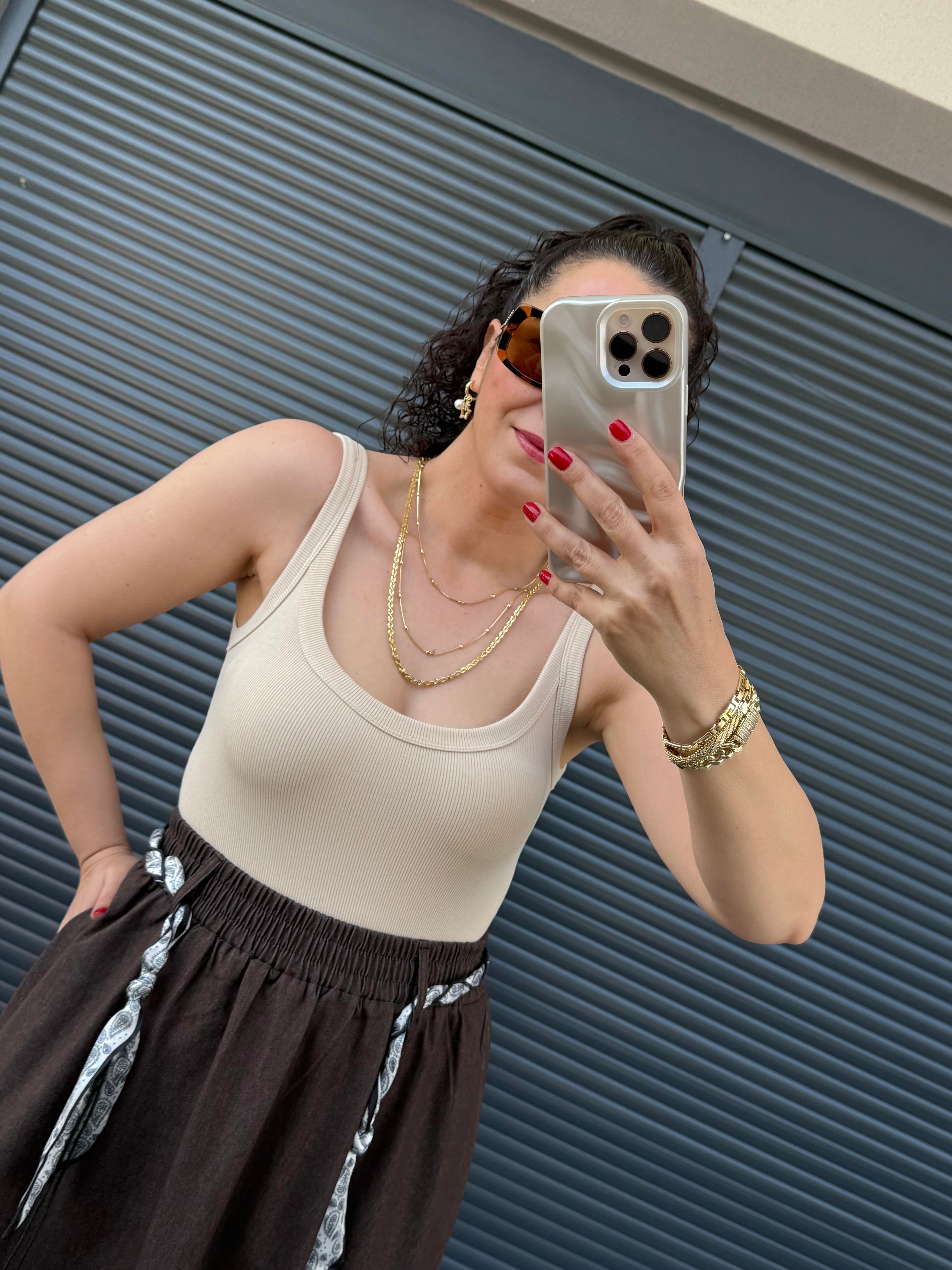 Dilvin Askılı Bodysuit  Taş