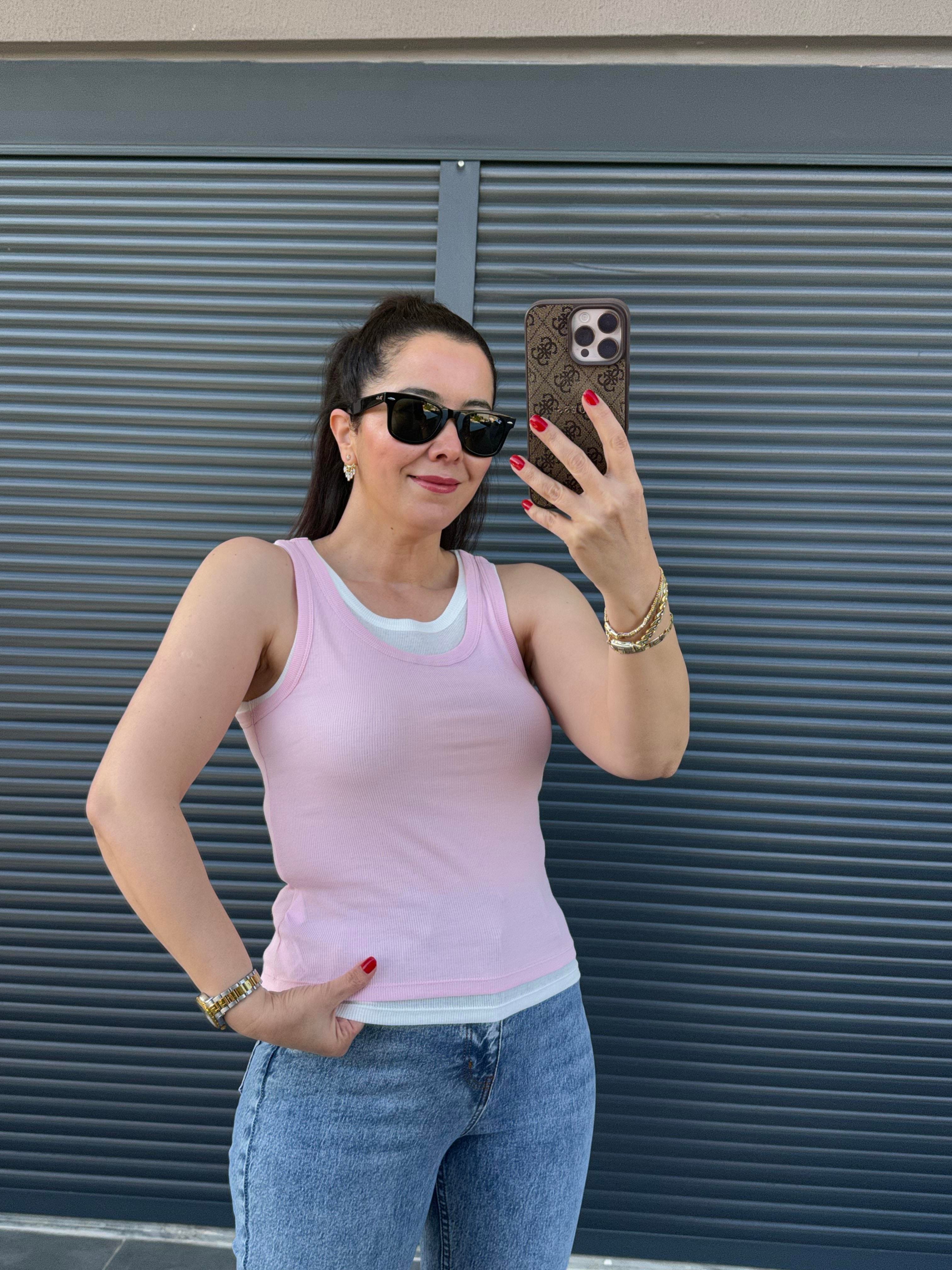 Dilvin Çift Katlı Bluz Pembe