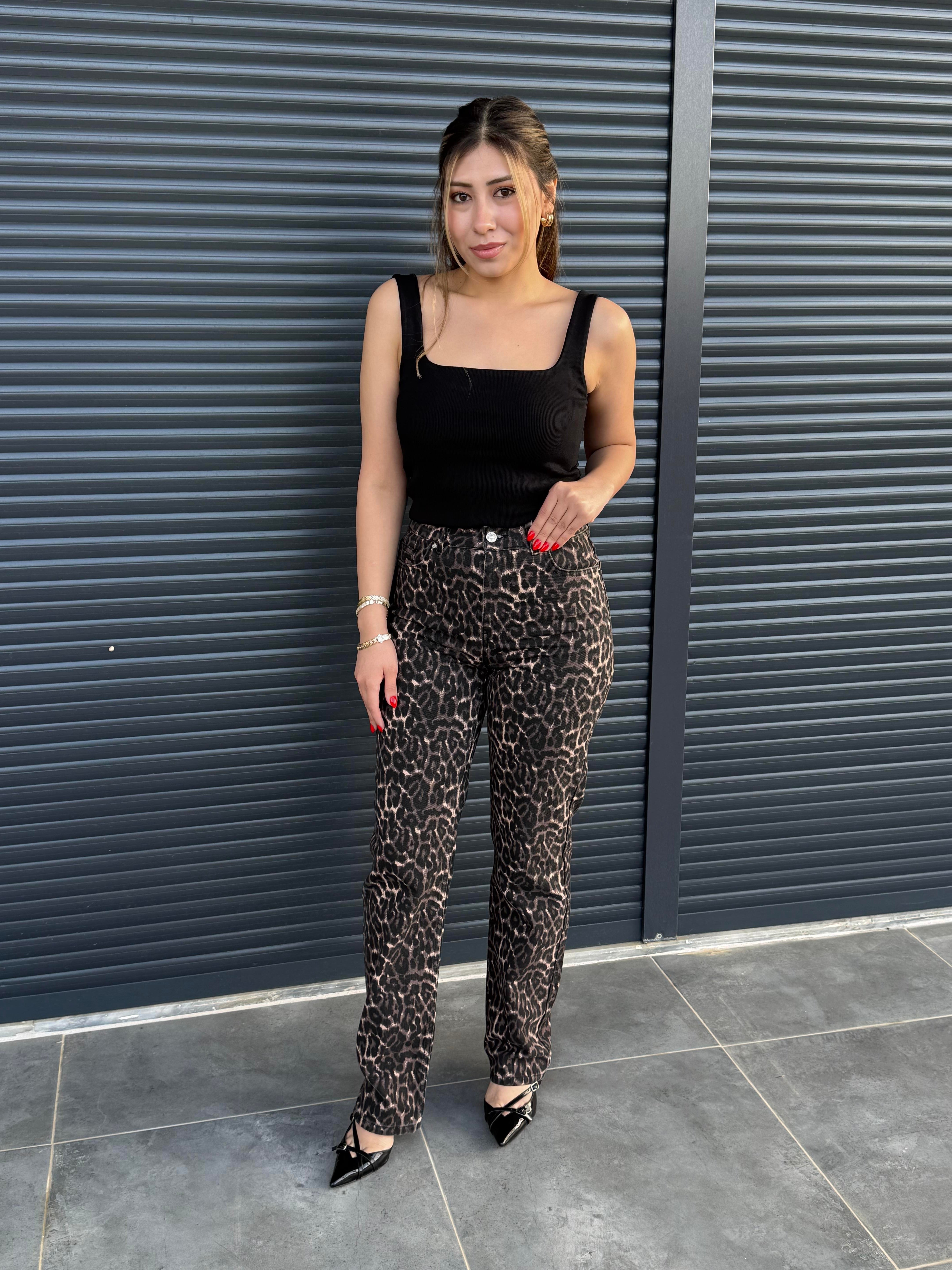 Dilvin Leopar Stright Jean