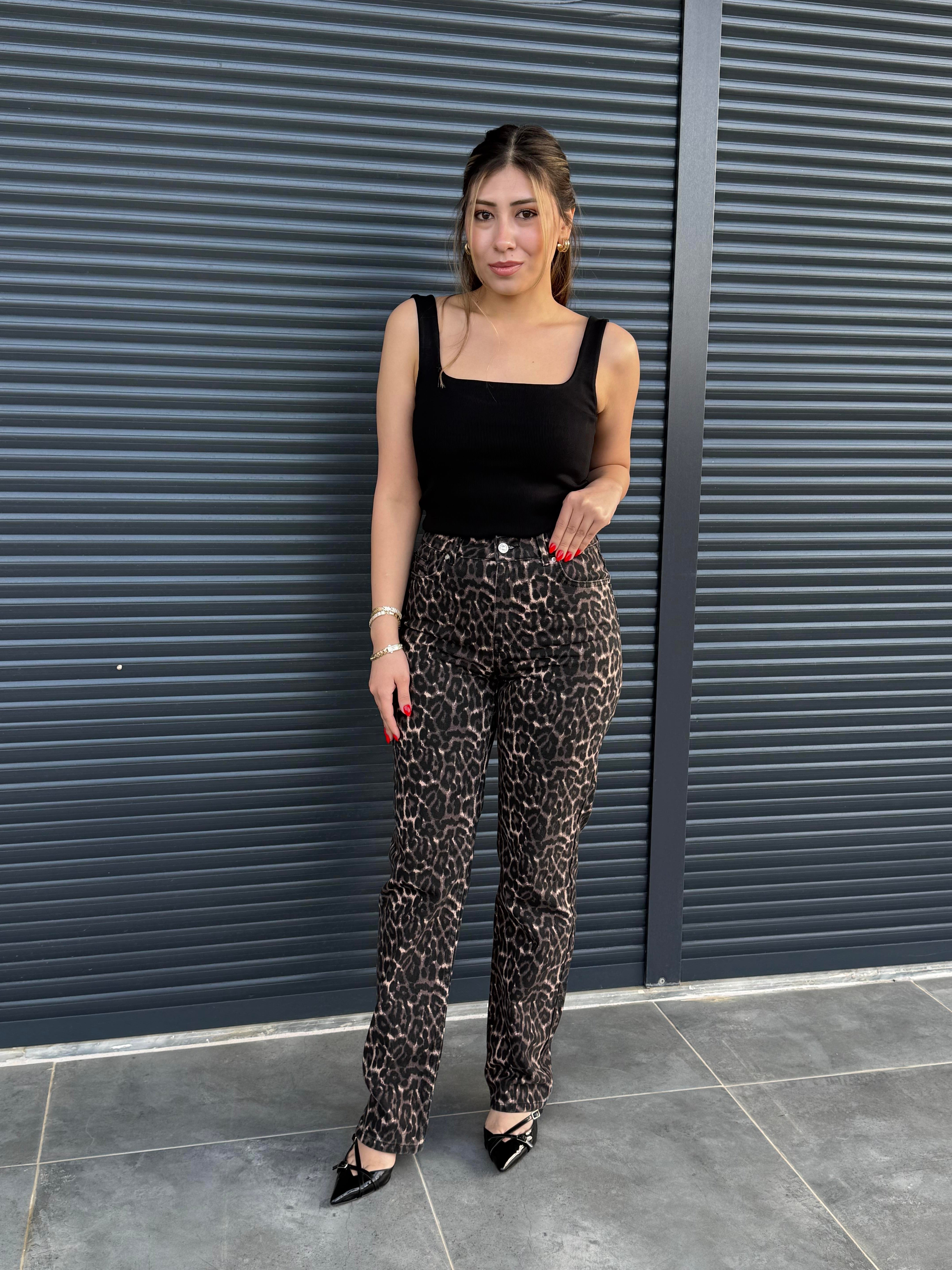 Dilvin Leopar Stright Jean