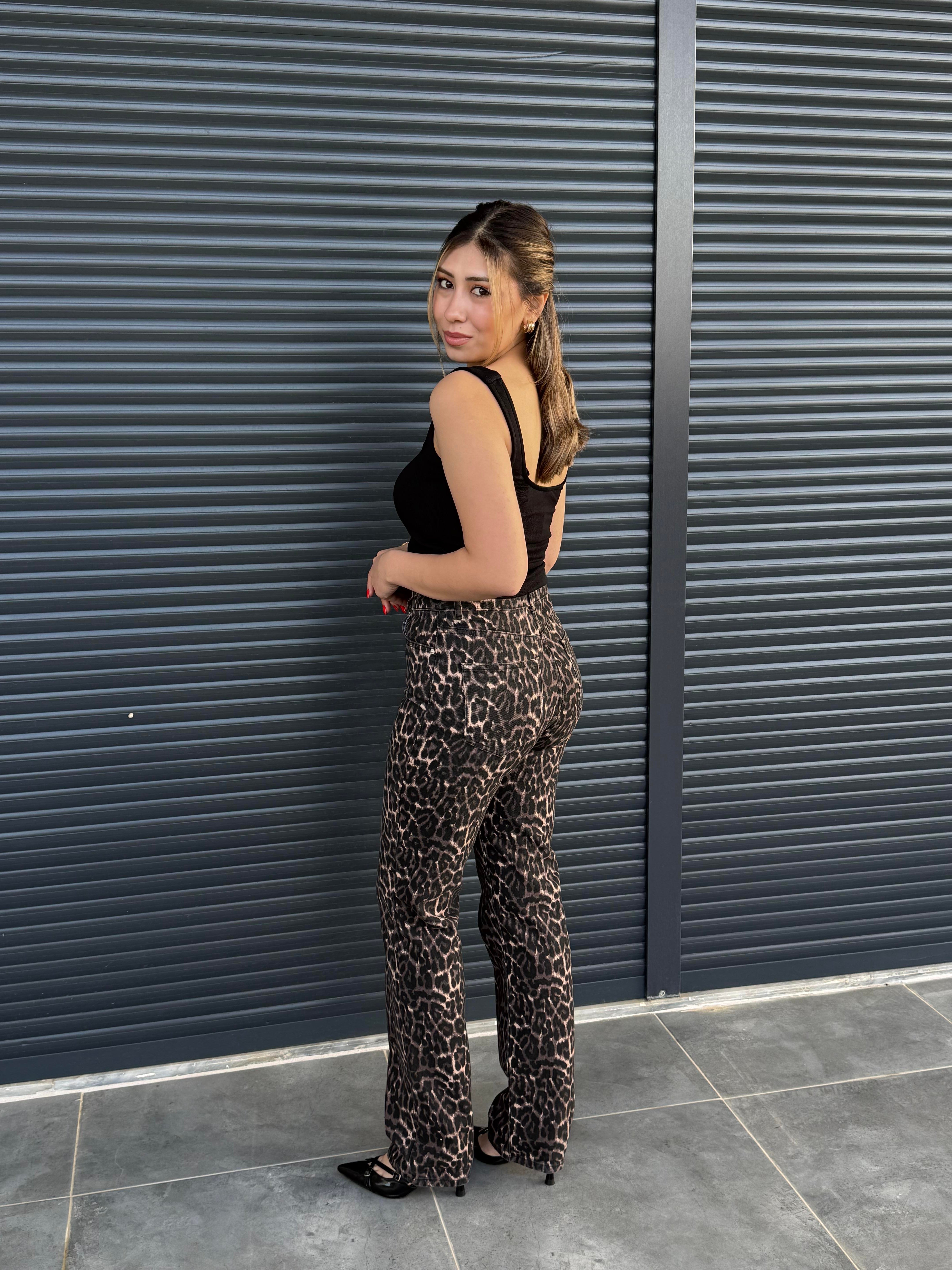 Dilvin Leopar Stright Jean