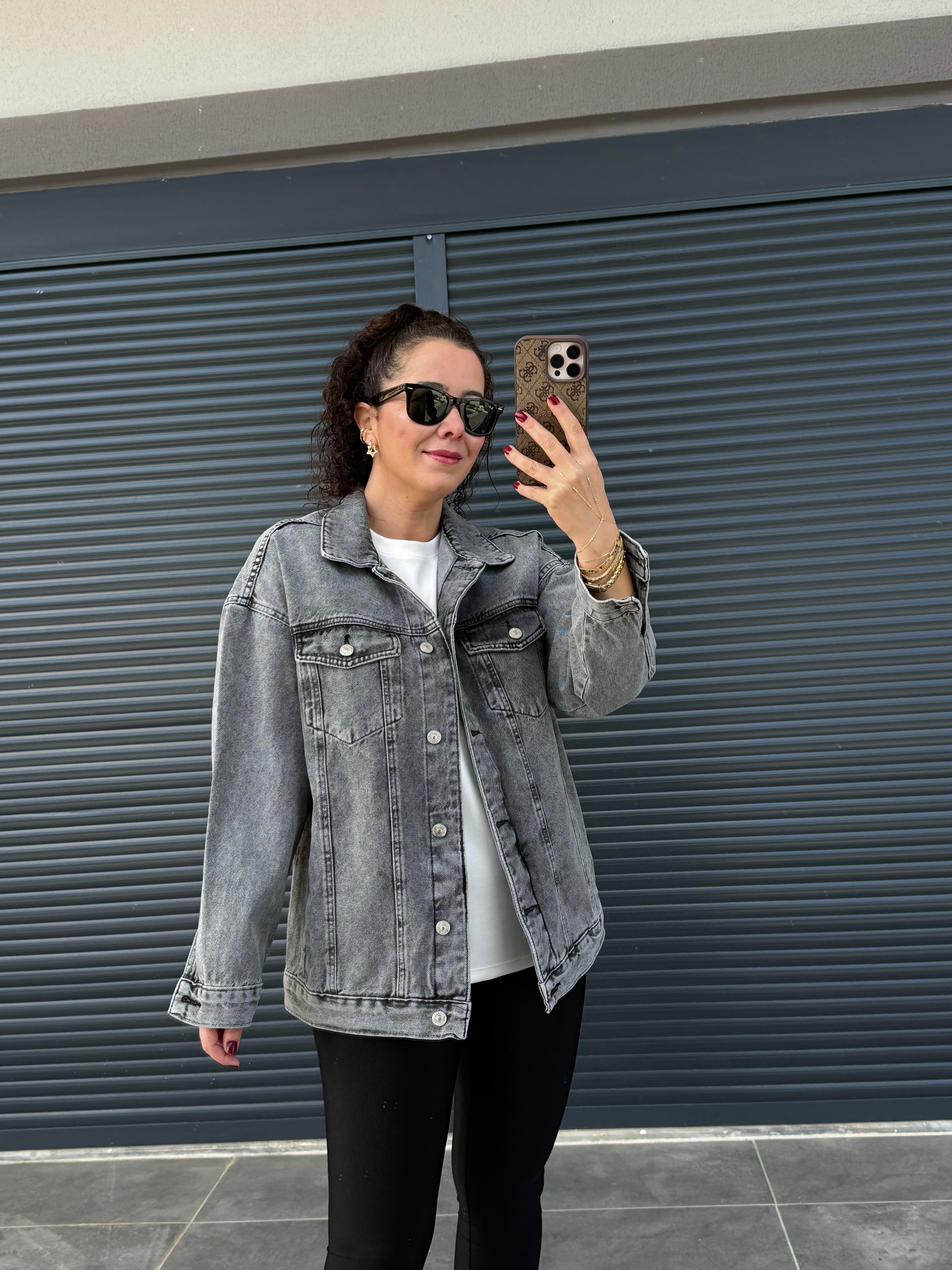 Dilvin Oversize Kot Ceket Füme