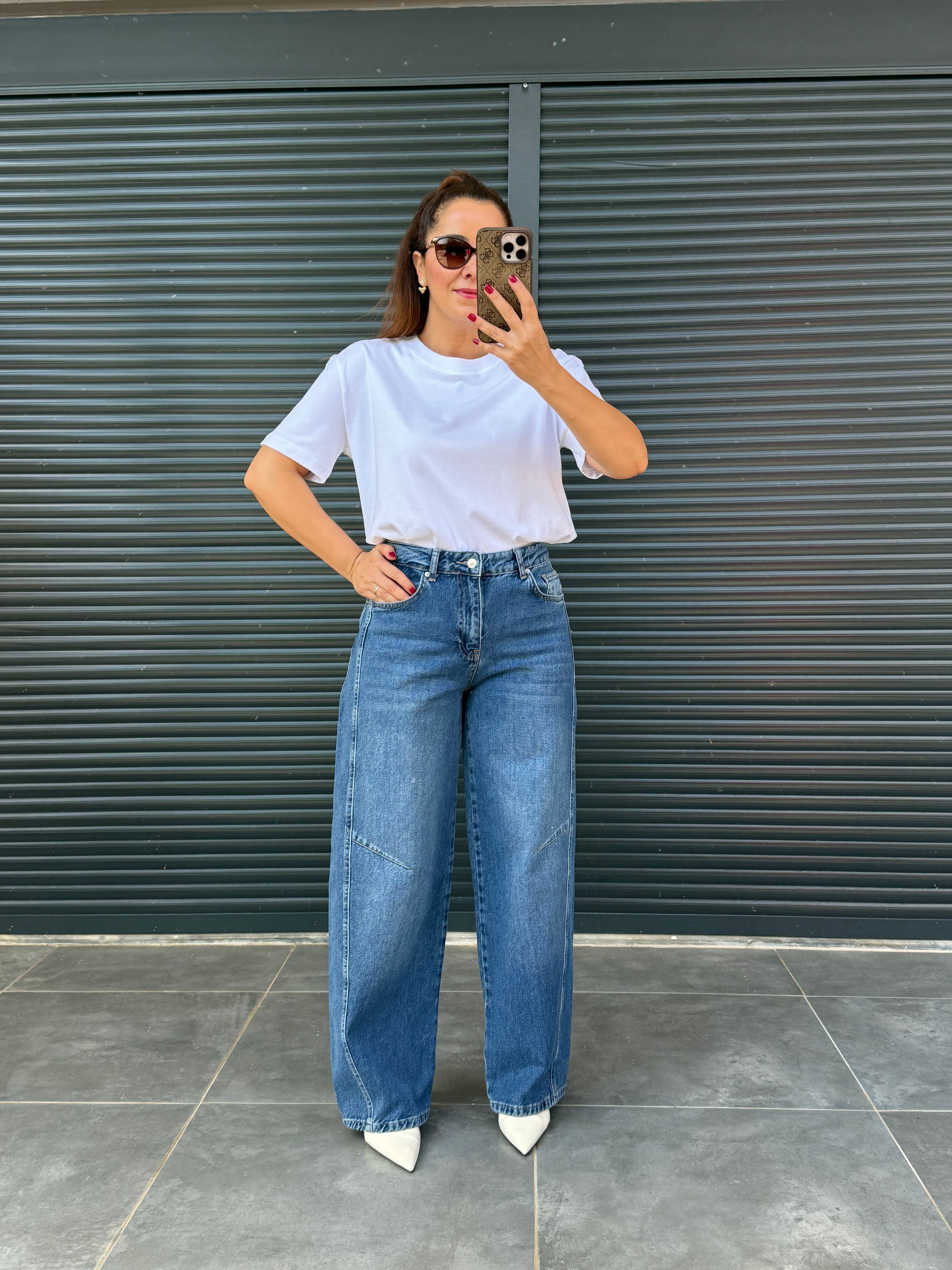 Dilvin Paçası Sasonlu Balon Jean Mavi