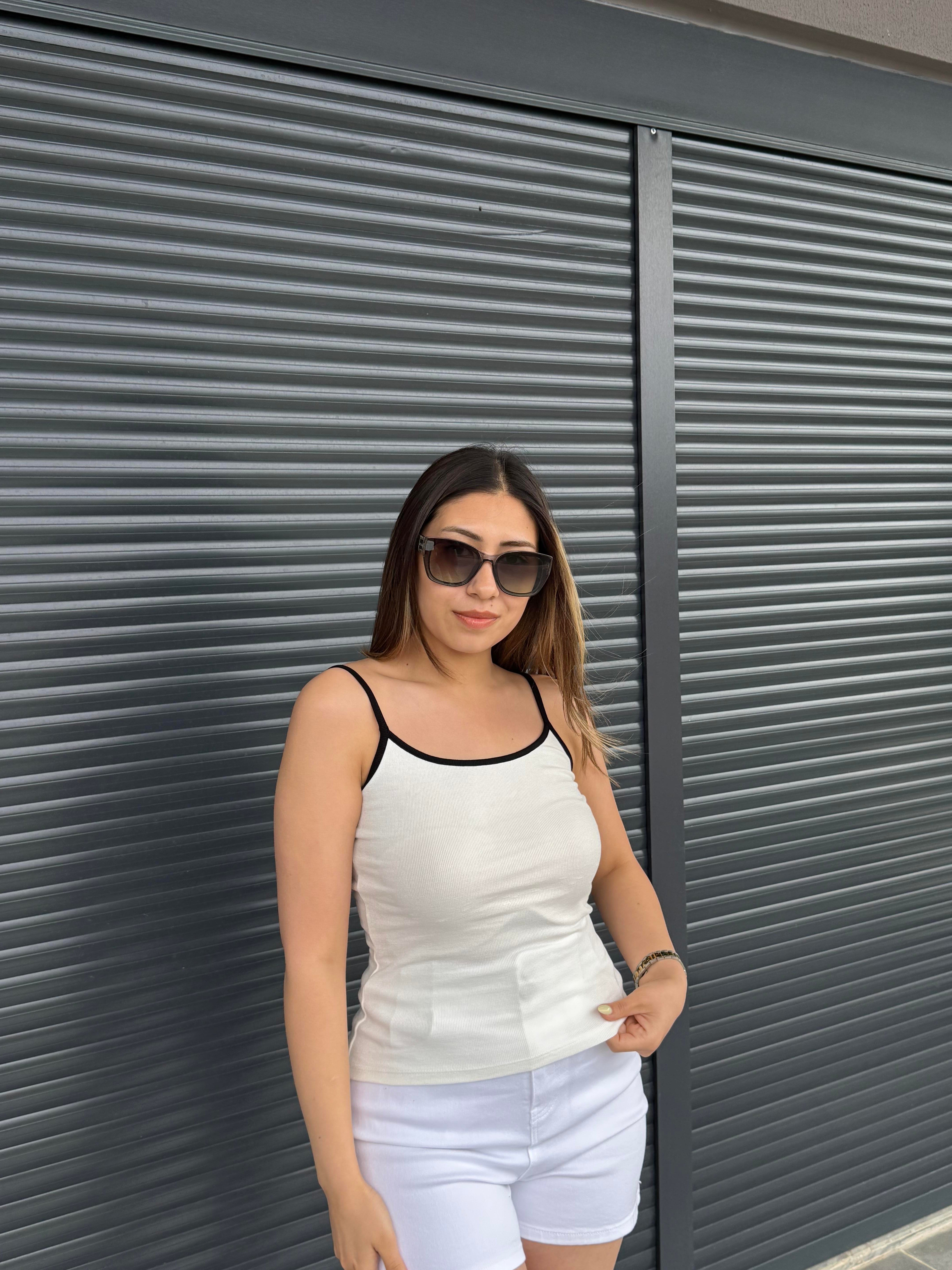 Dilvin Şeritli Atlet Ekru