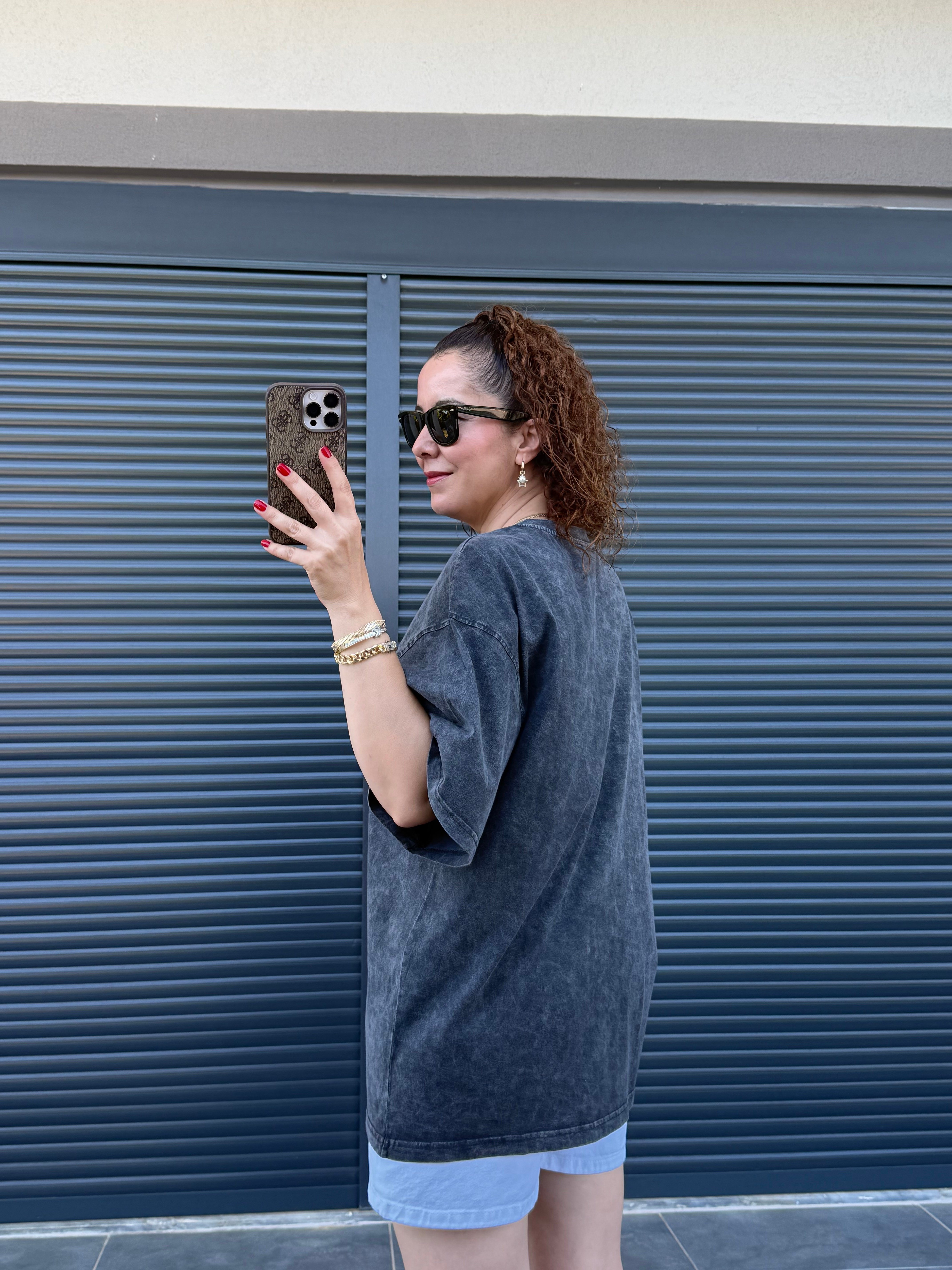 Eskitme Pucci Oversize T-shirt Antrasit