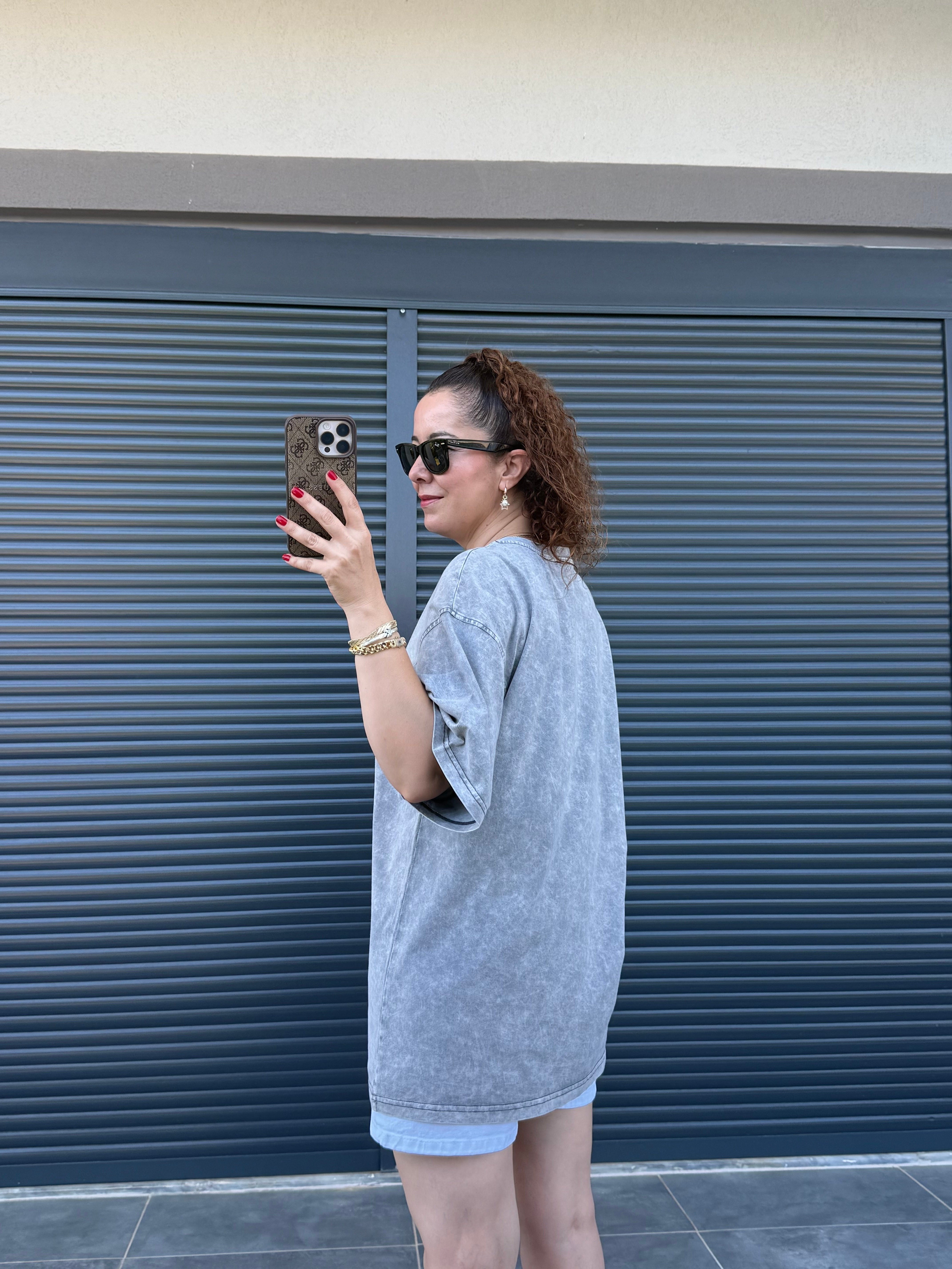 Eskitme Pucci Oversize T-shirt Gri
