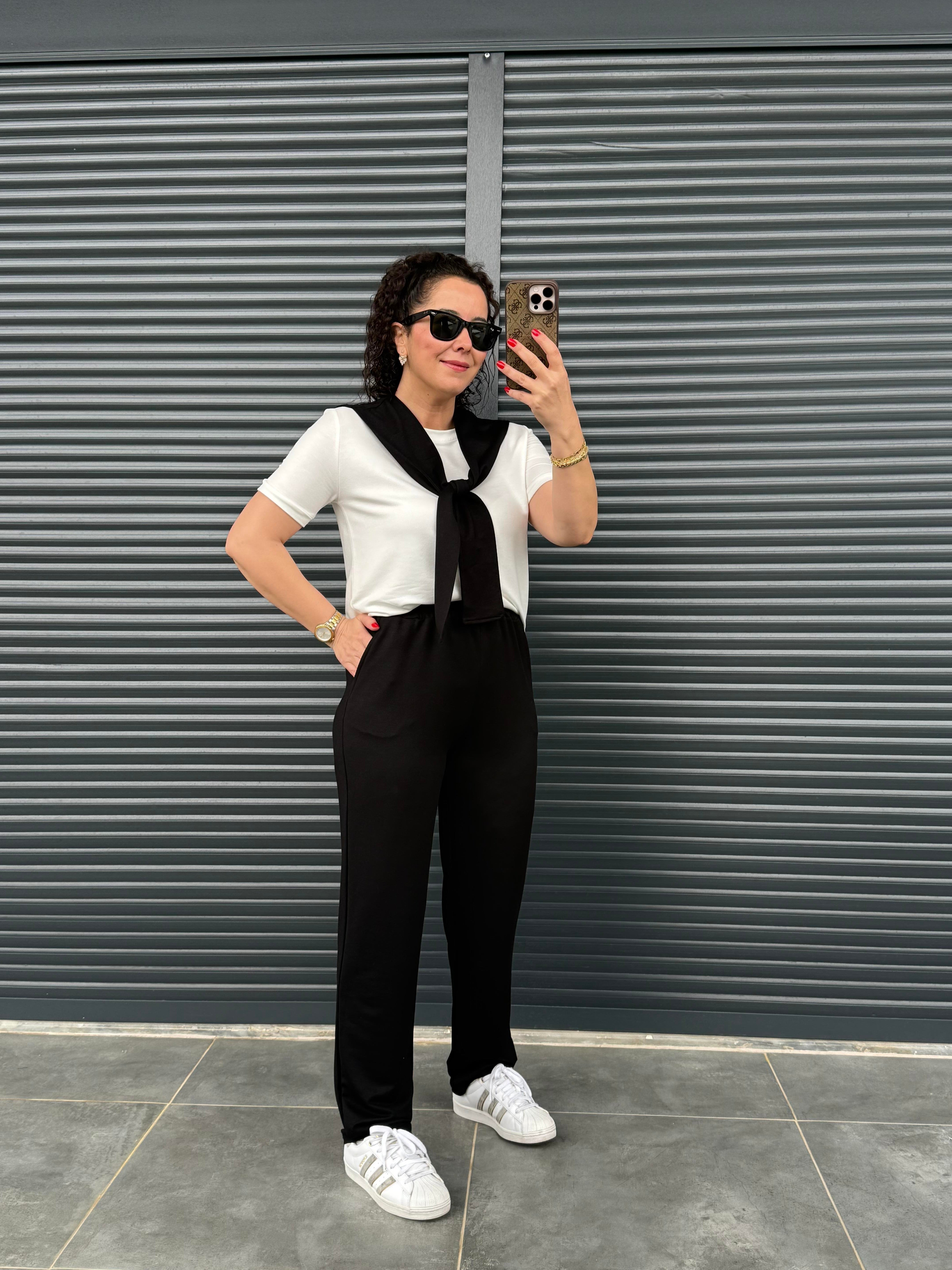 Fularlı Basic Takım Siyah 