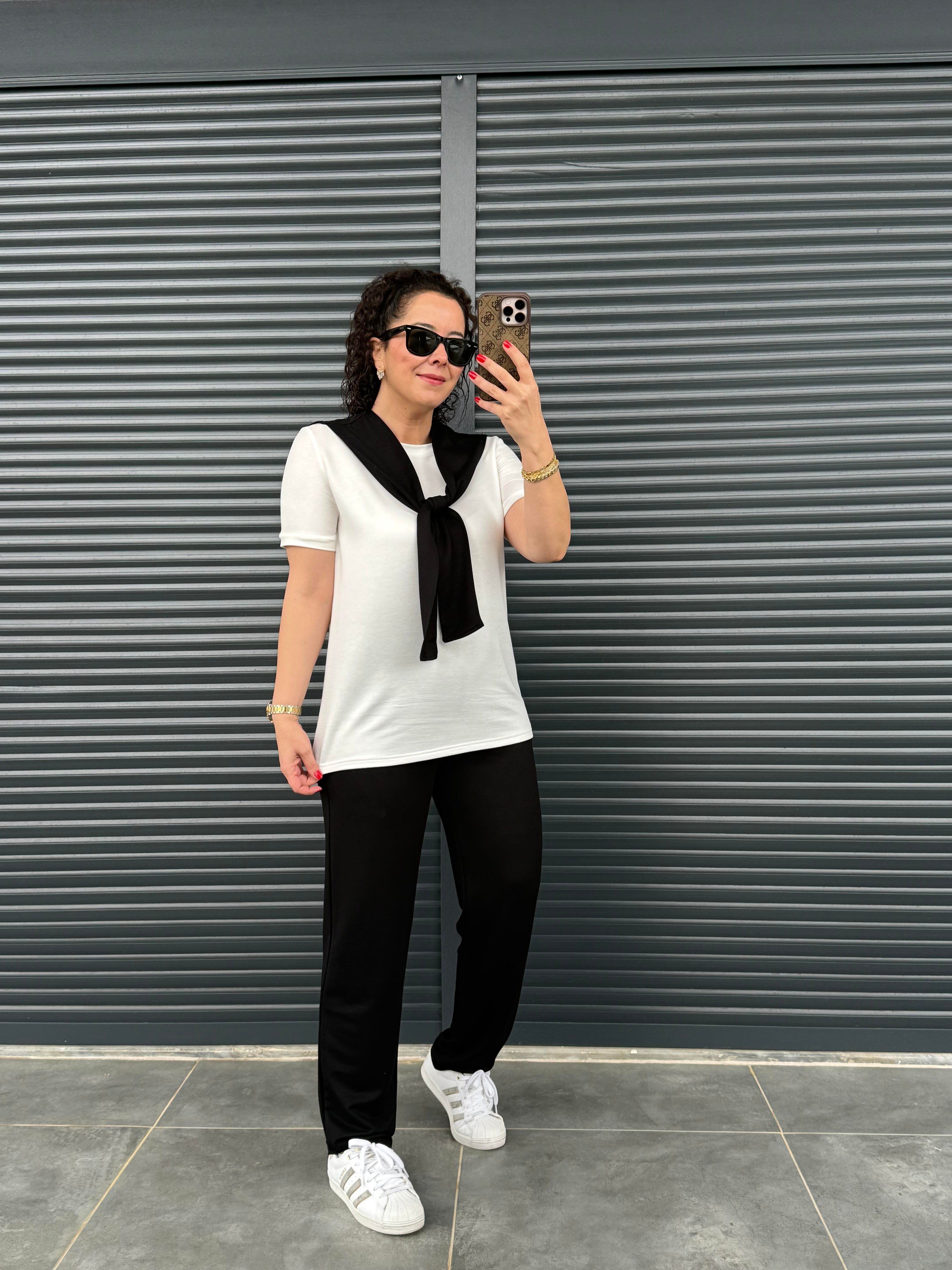 Fularlı Basic Takım Siyah 