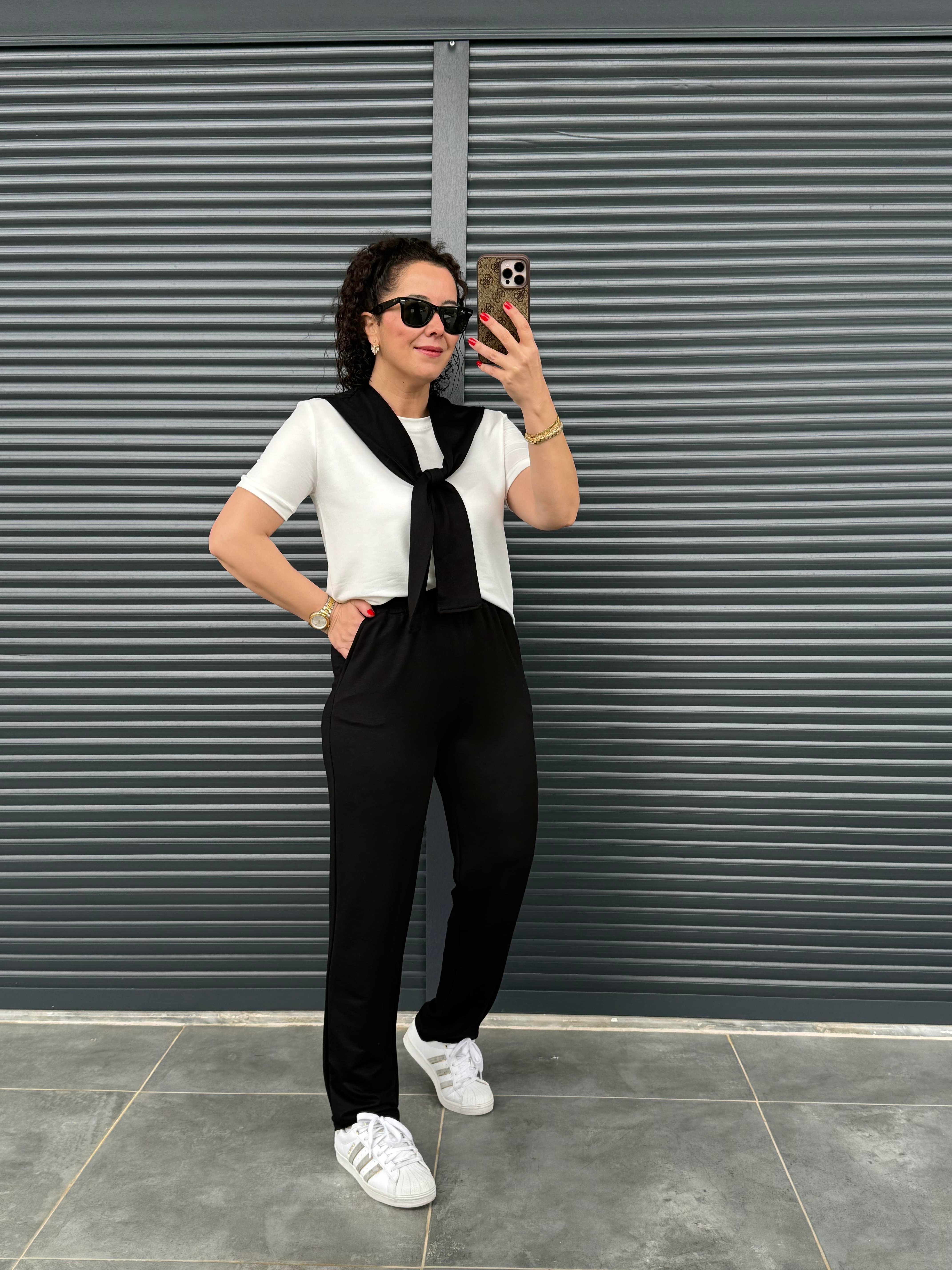 Fularlı Basic Takım Siyah 