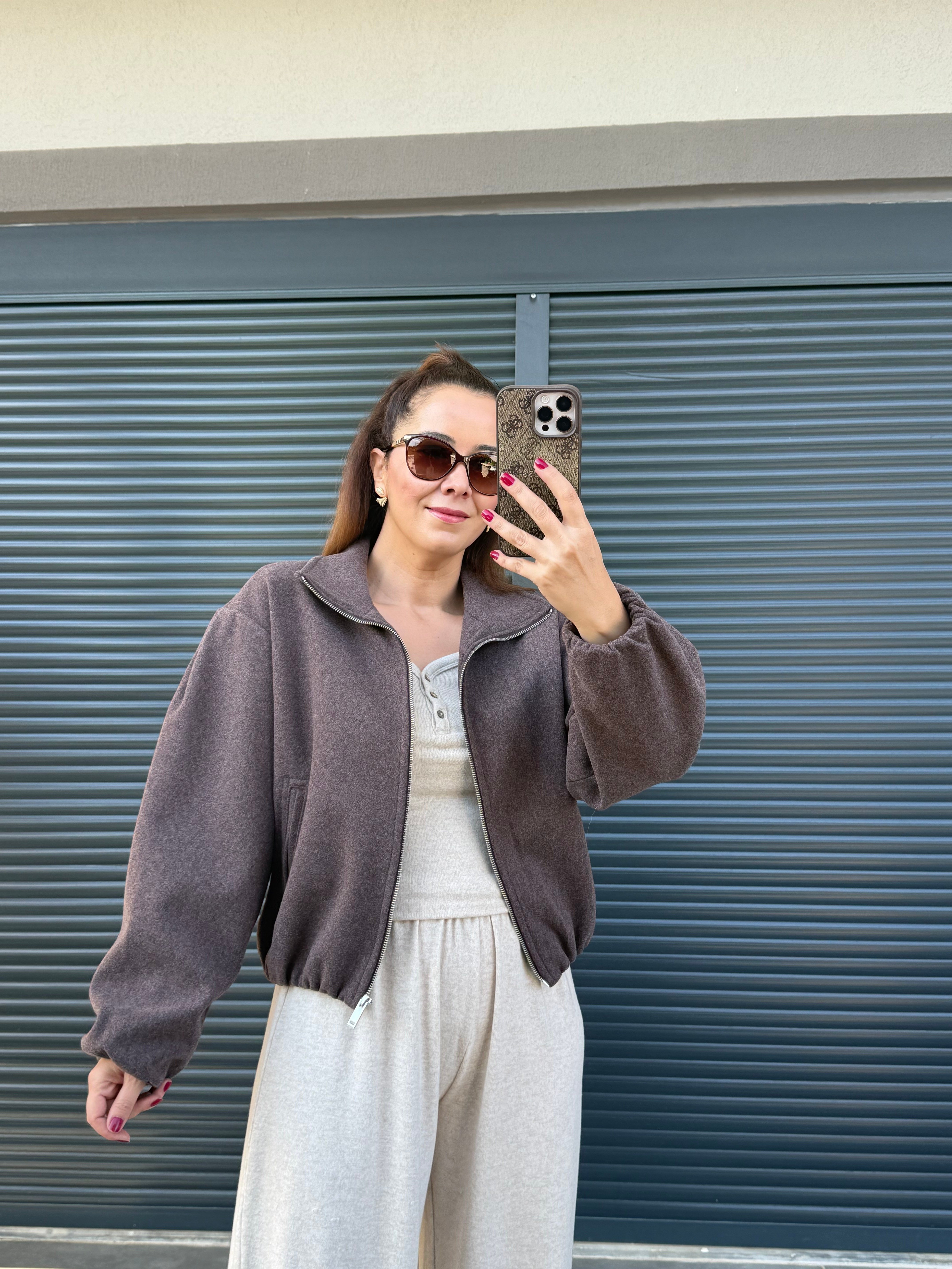Karol Kaşe Bomber Ceket Kahverengi