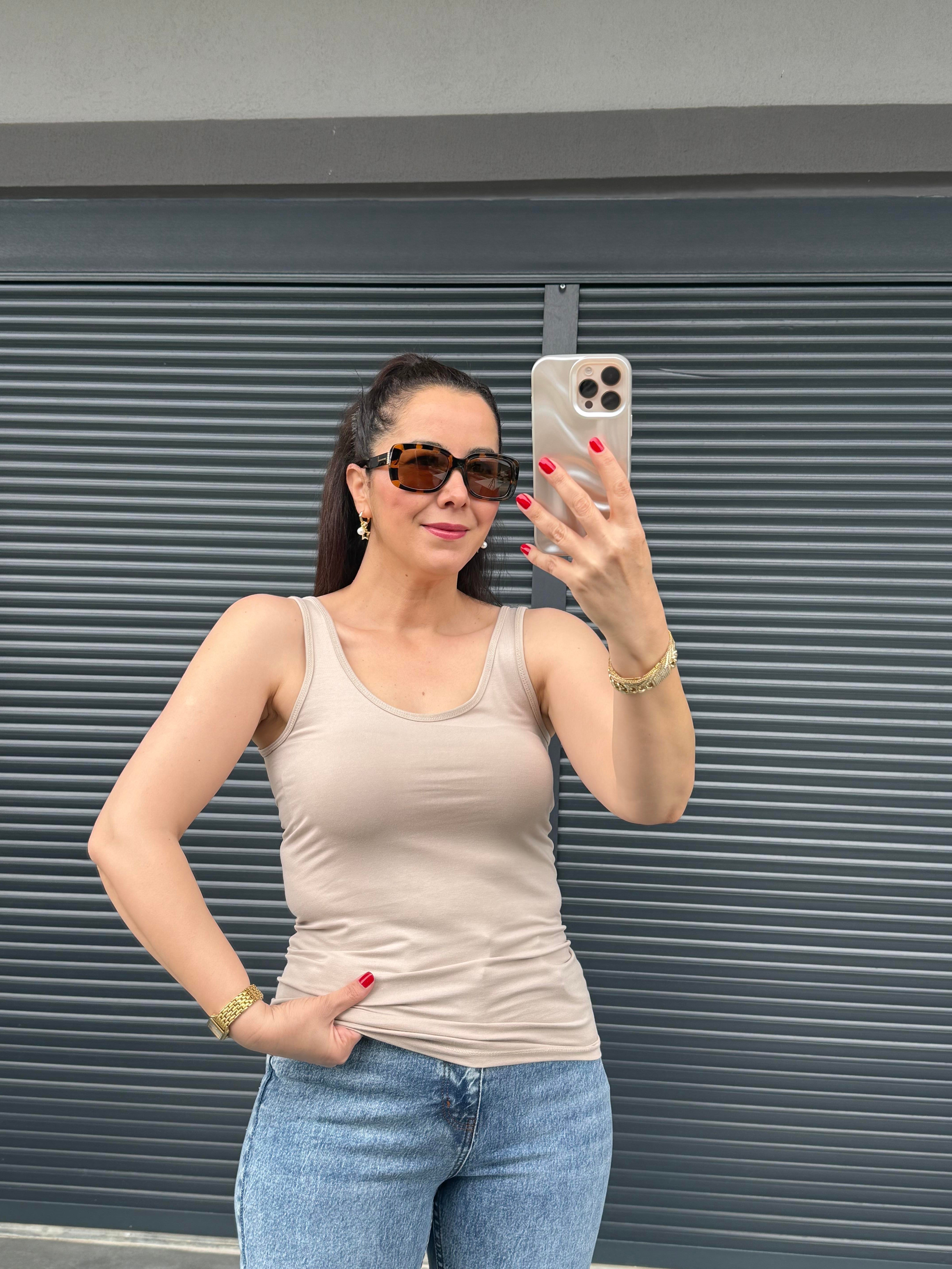 Karol Pamuklu Modal Kolsuz Atlet Taş