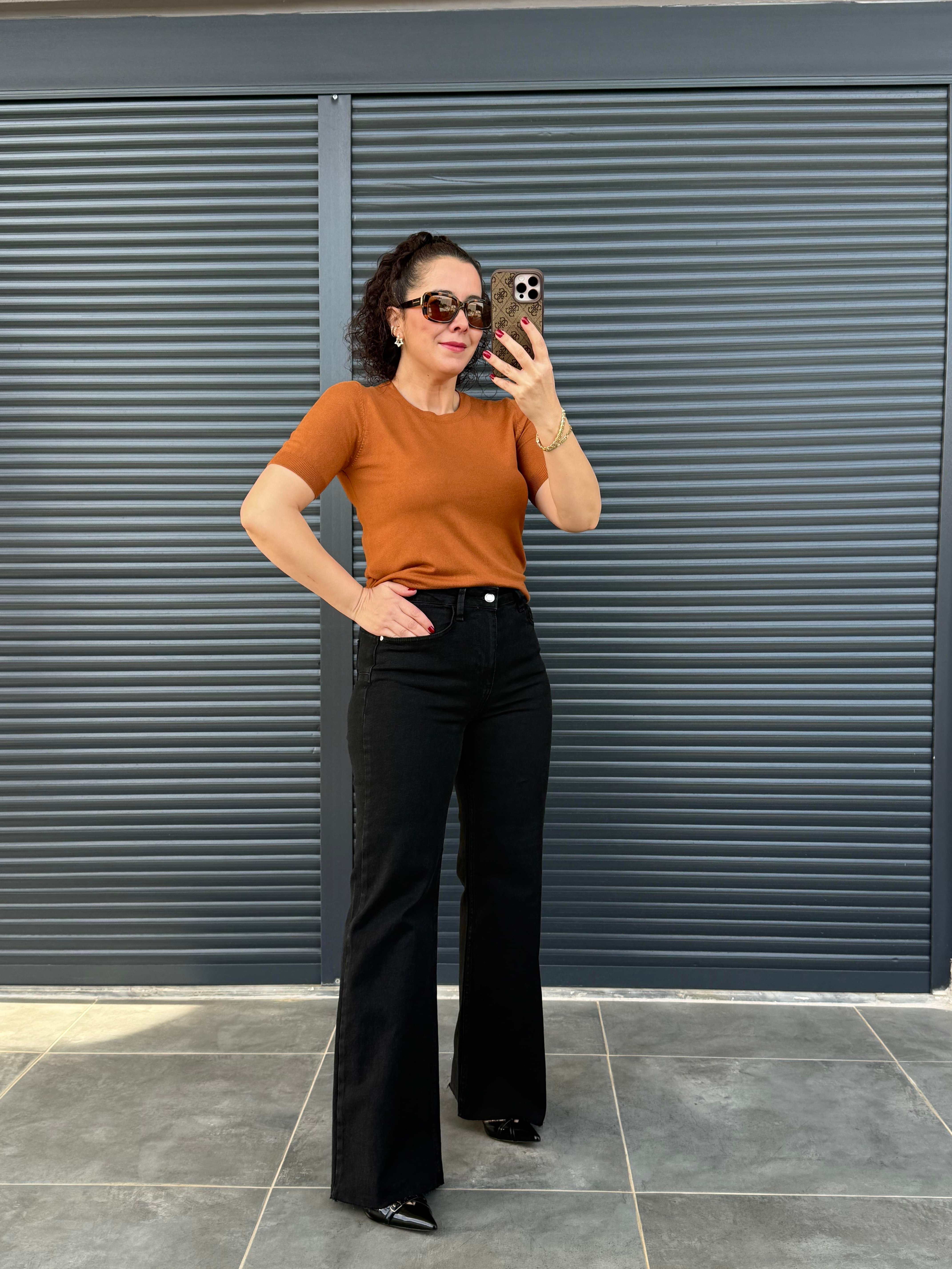 Karol Push Up İspanyol Jean Siyah