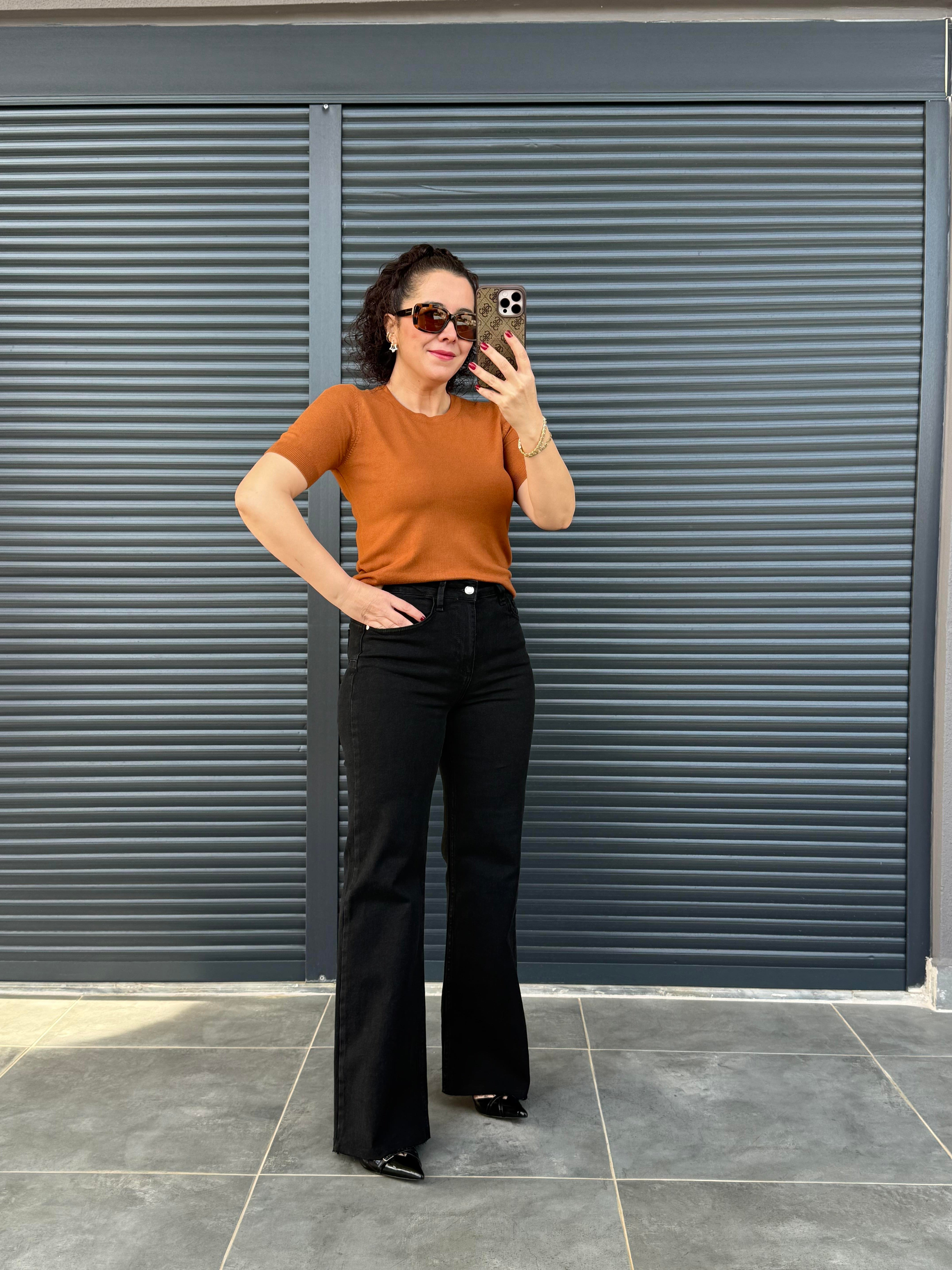 Karol Push Up İspanyol Jean Siyah
