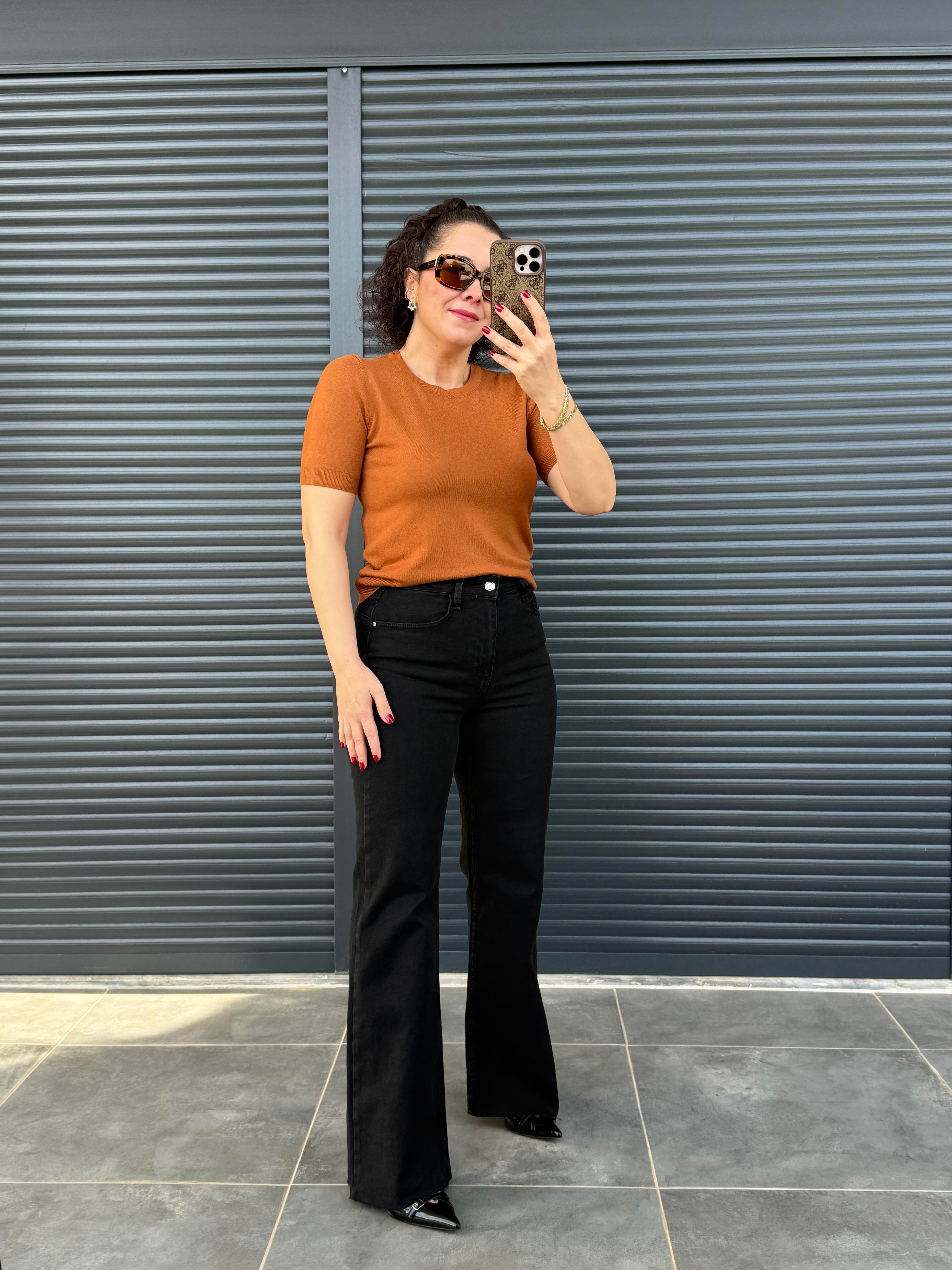 Karol Push Up İspanyol Jean Siyah