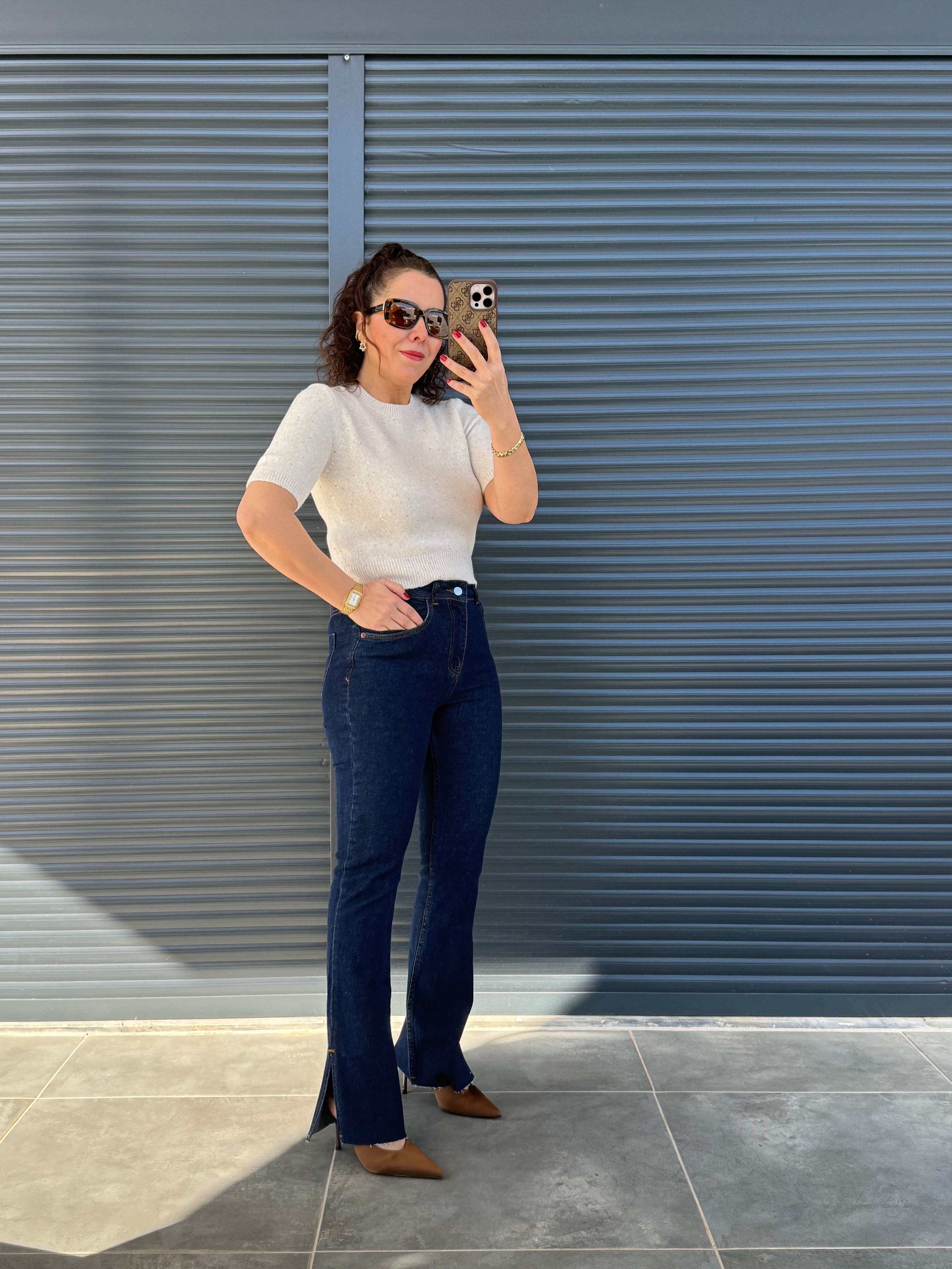 Karol Yırtmaçlı Flare Jean