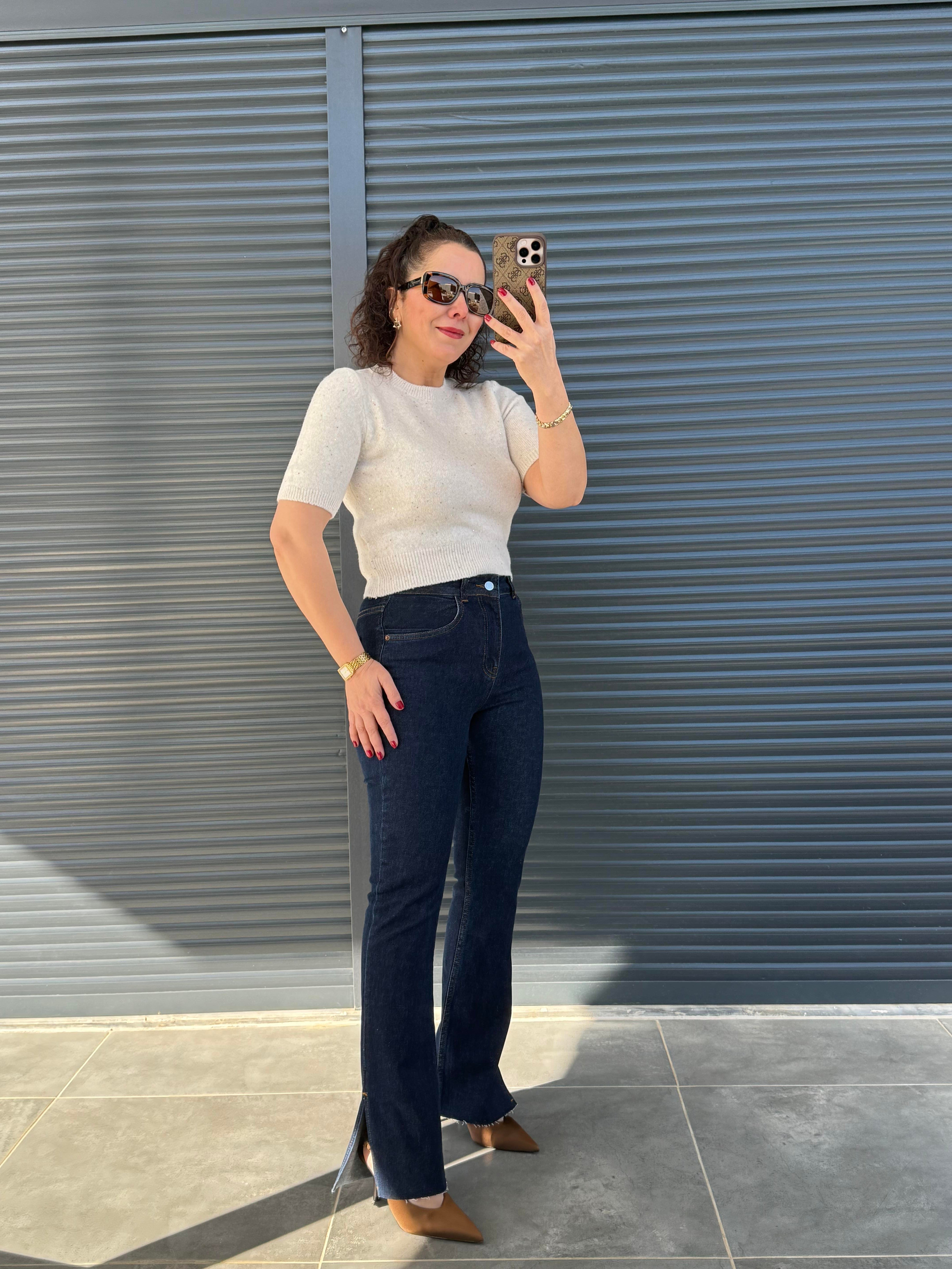 Karol Yırtmaçlı Flare Jean