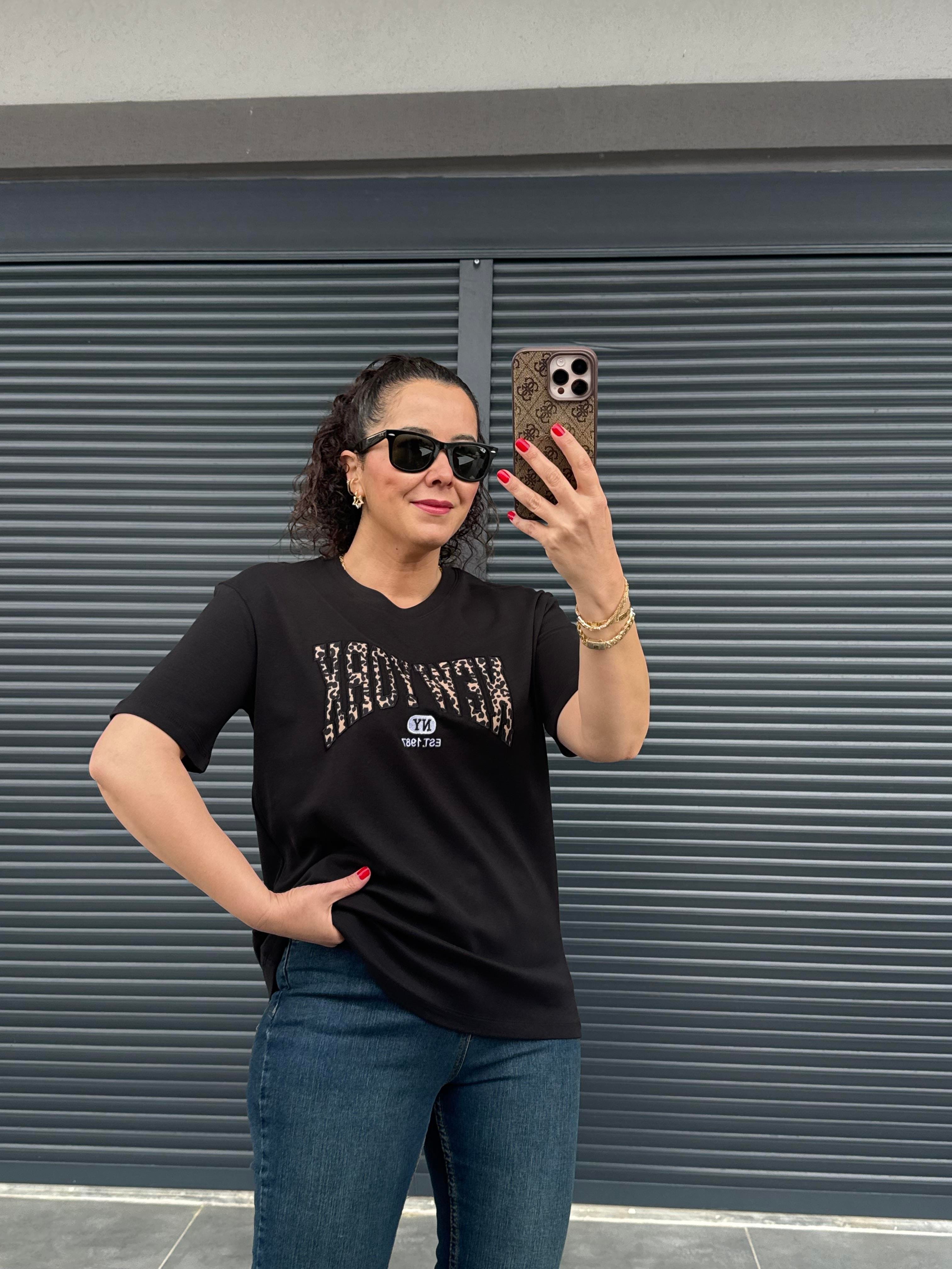 Leopar New York T-Shirt Siyah