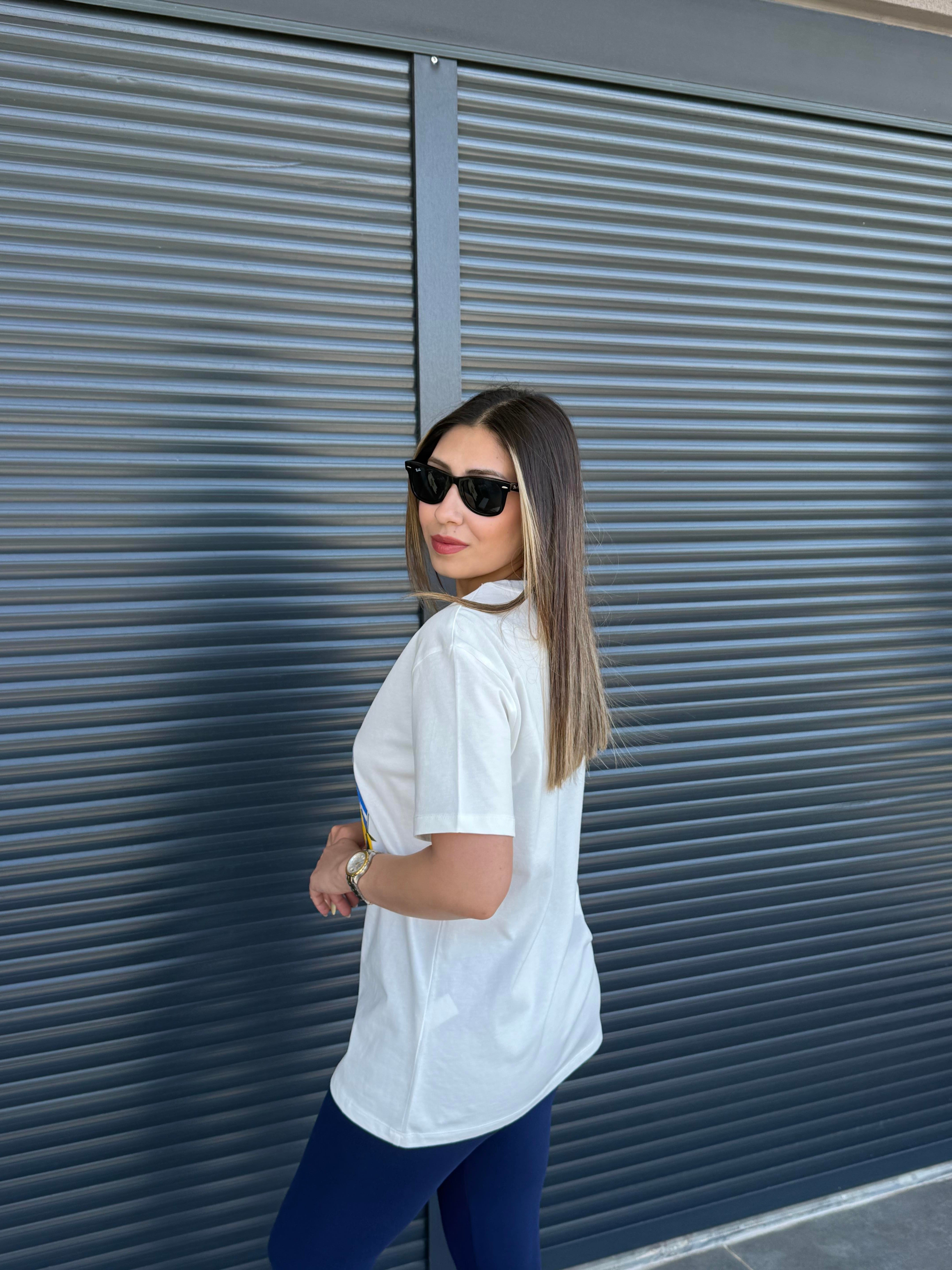 Limon Baskılı T-shirt Beyaz