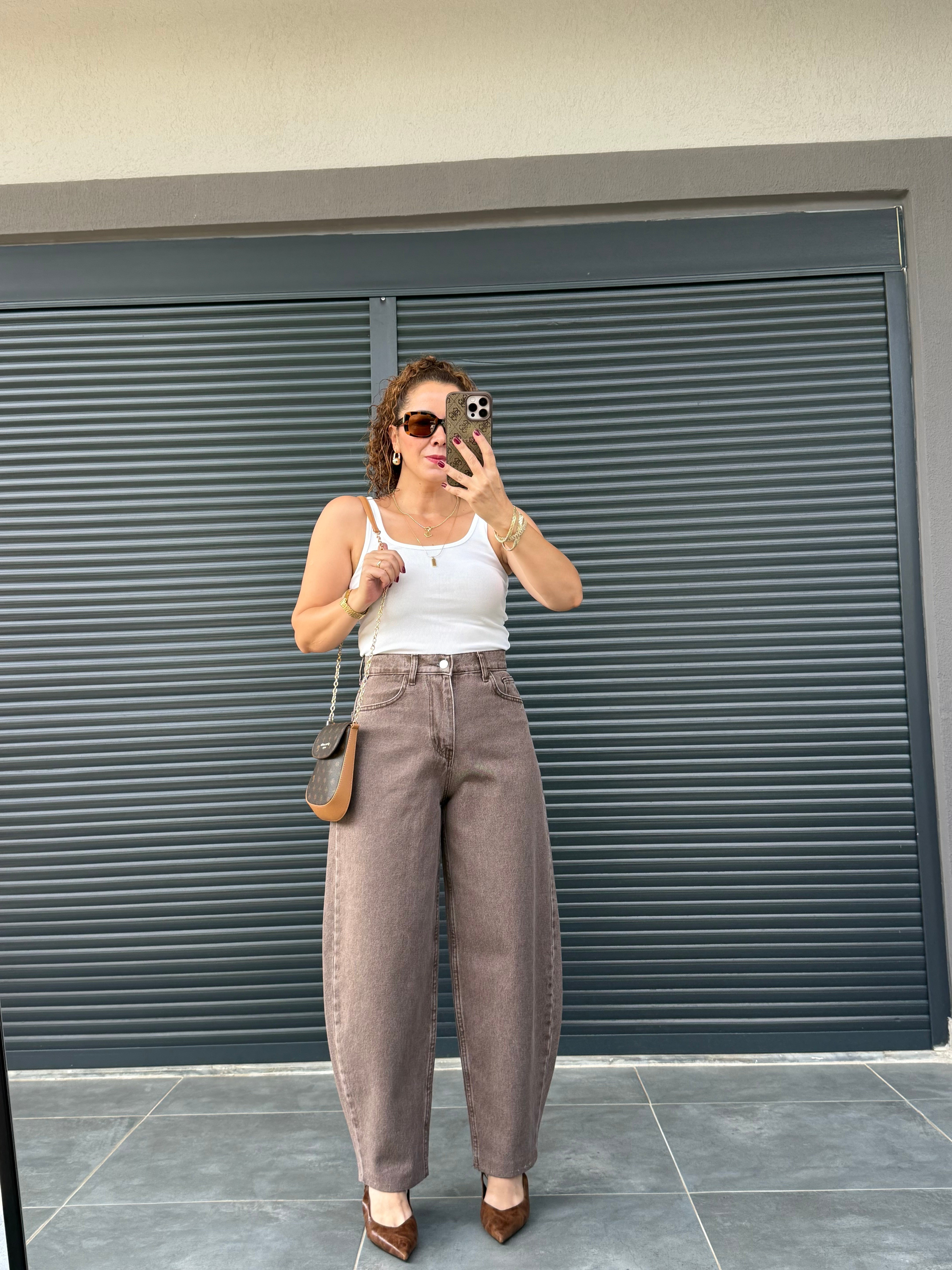 Premium Balon Jean Kahverengi