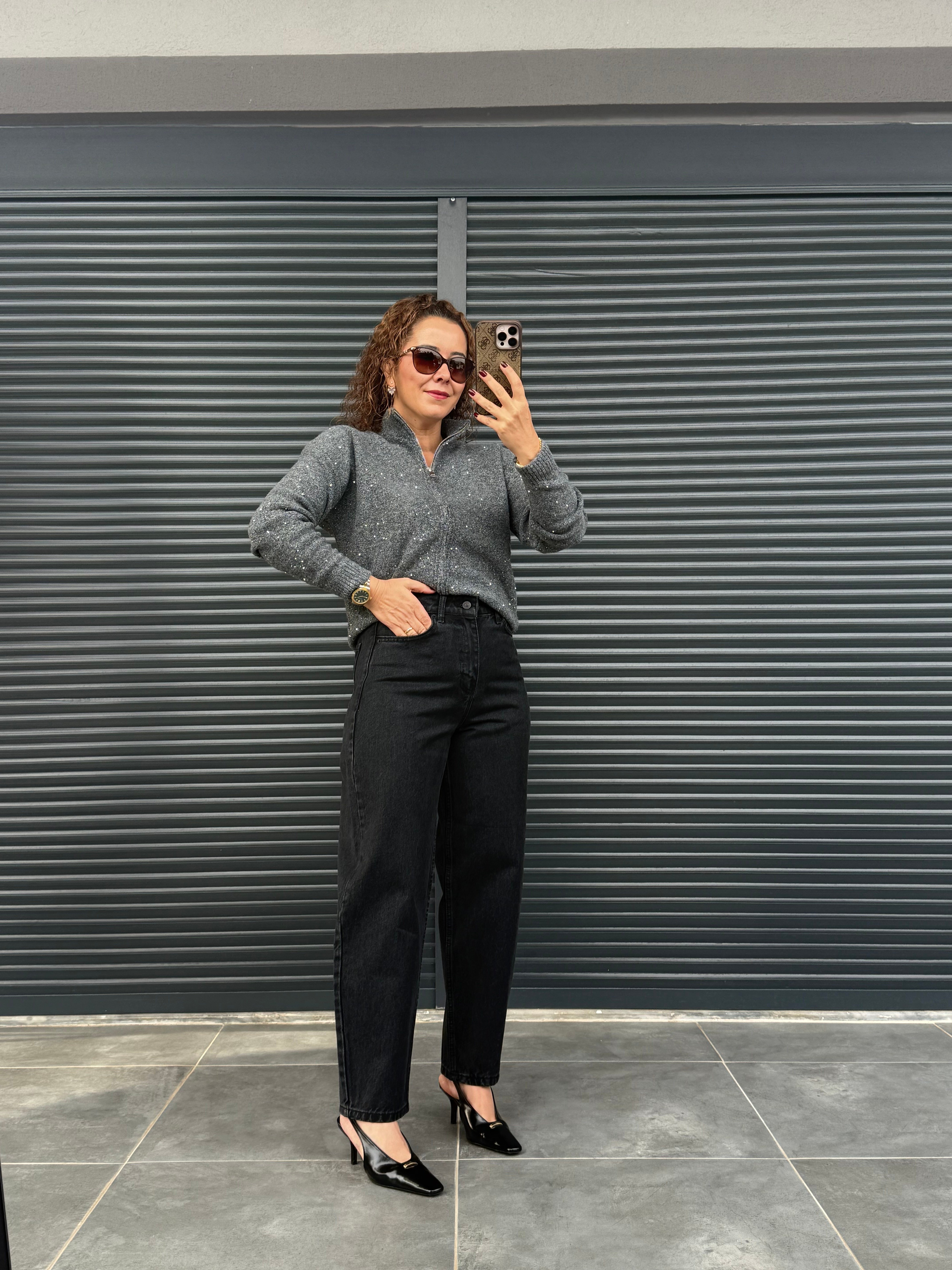 Premium Barrel Fit Jean Antrasit