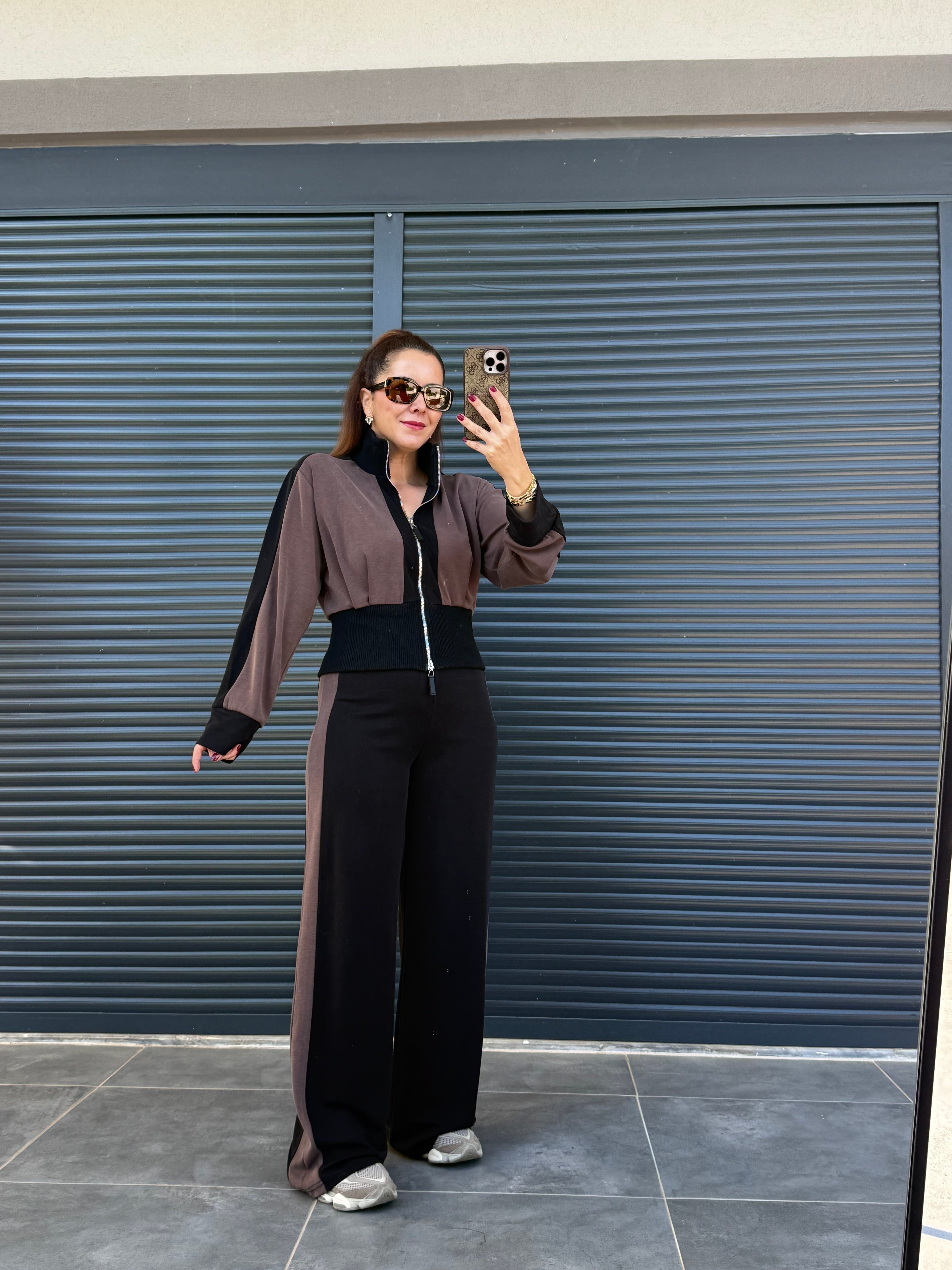 Premium İthal Modal Garnili Takım Acı Kahve
