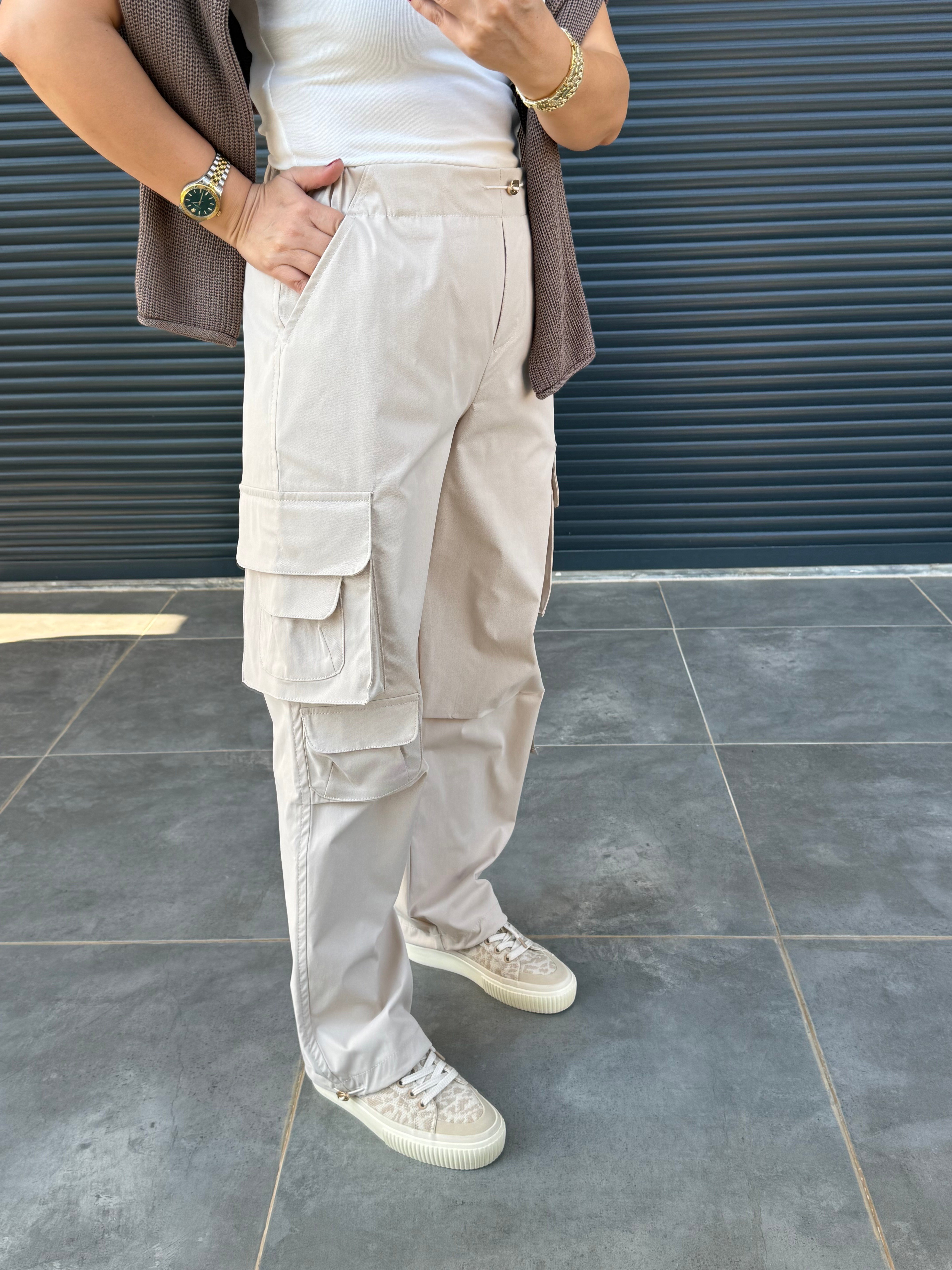 Premium Kargo Pantolon Bej