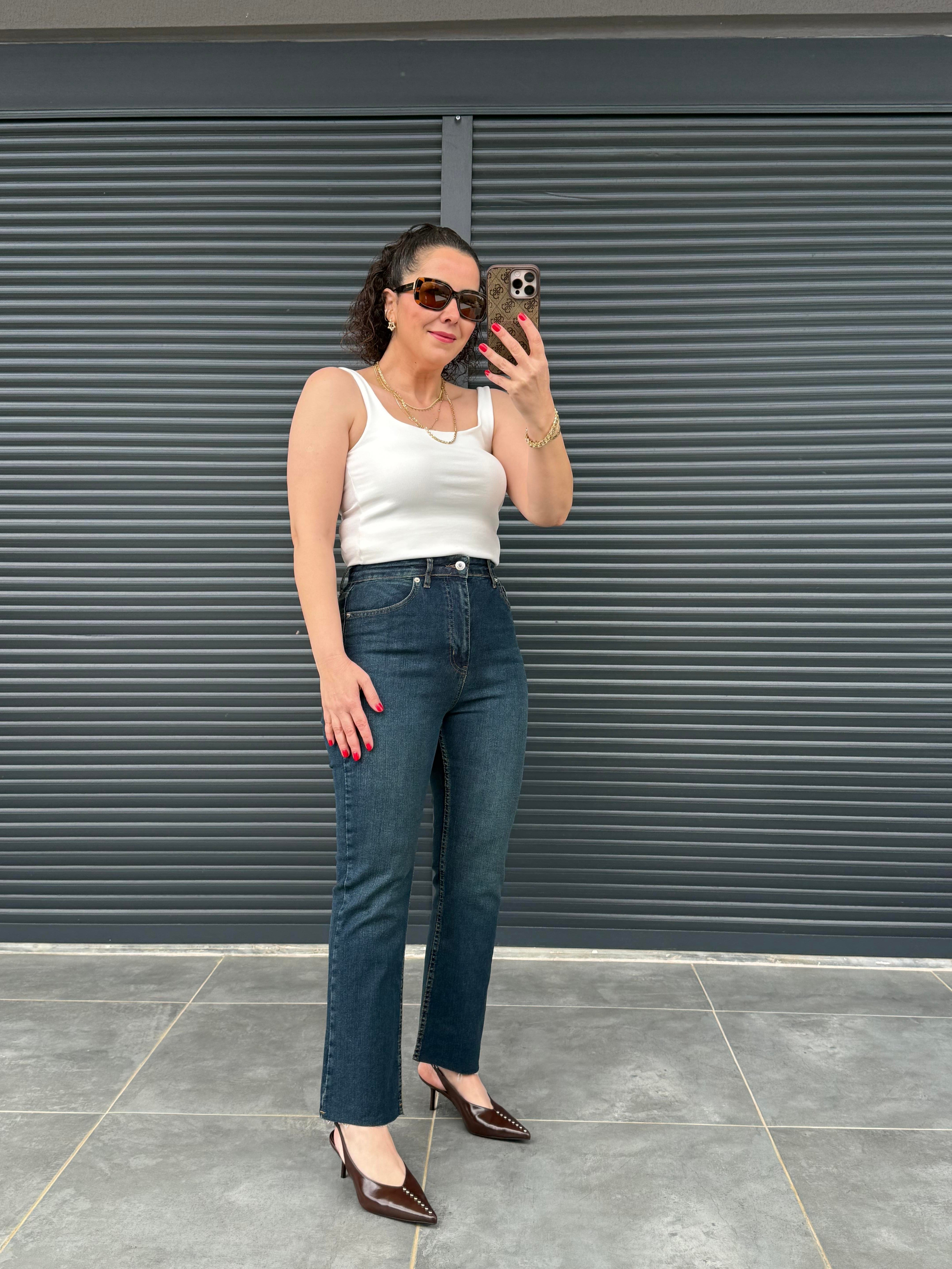 Premium Kesik Paça Boy Fit Jean Tint