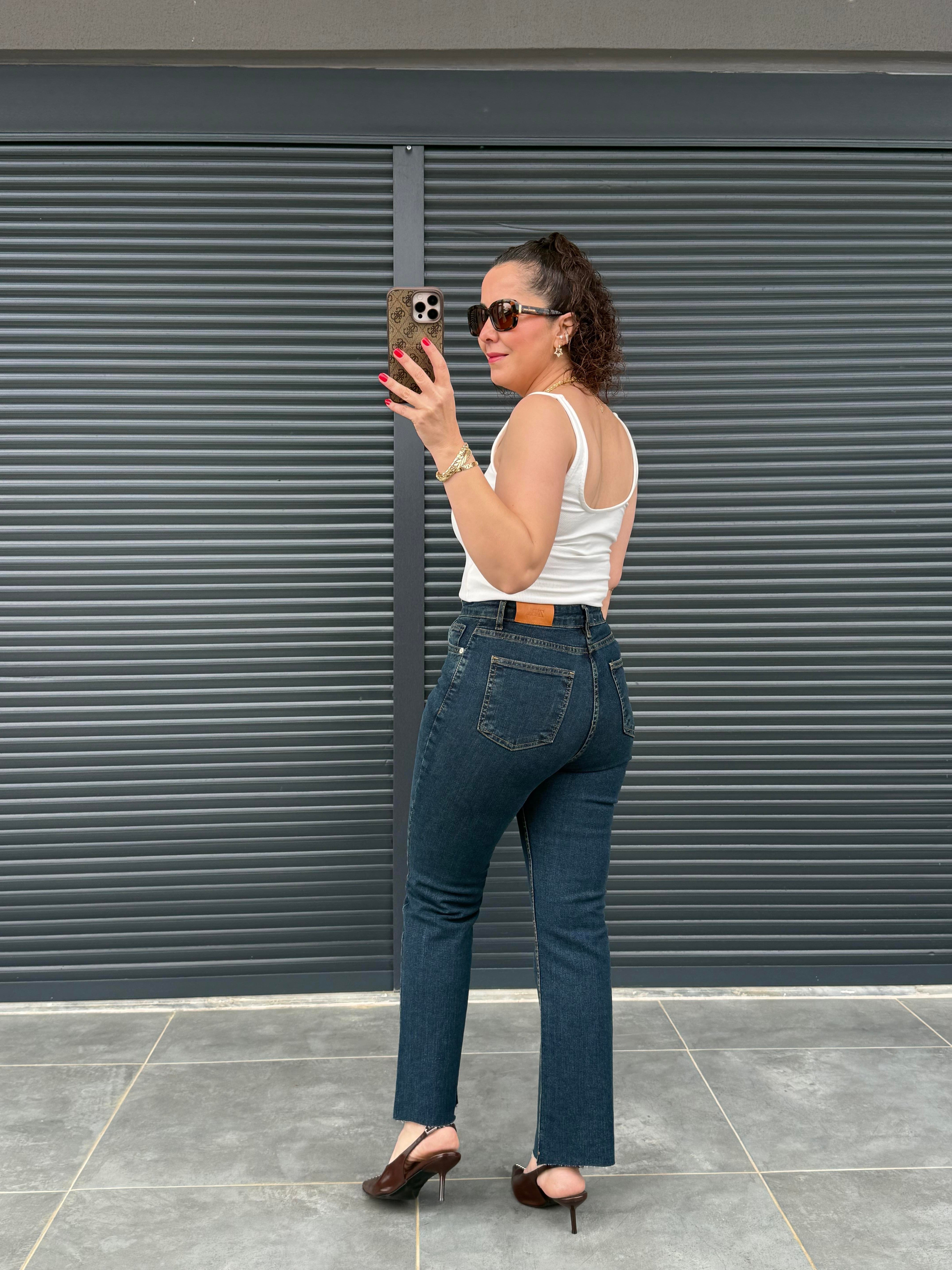 Premium Kesik Paça Boy Fit Jean Tint