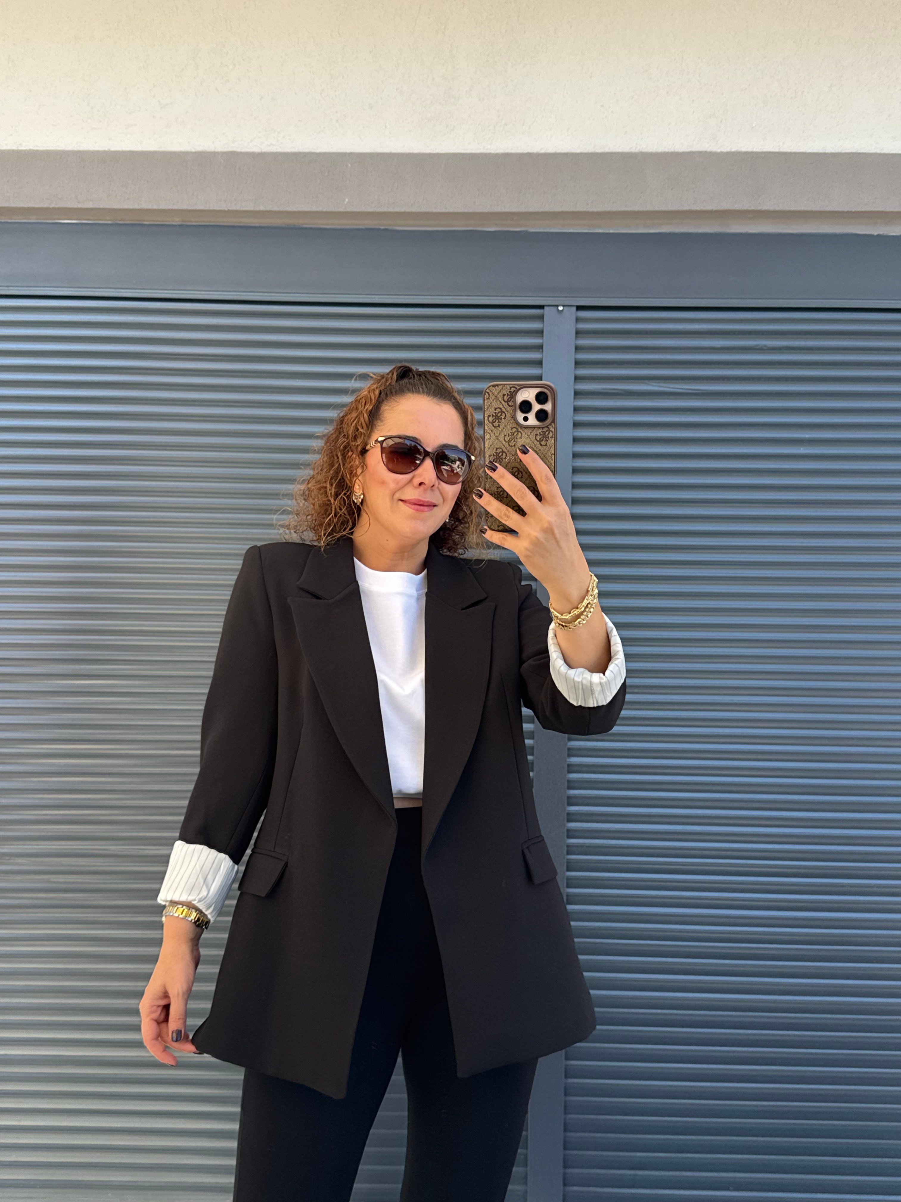 Premium Kolu Katlamalı Blazer Ceket