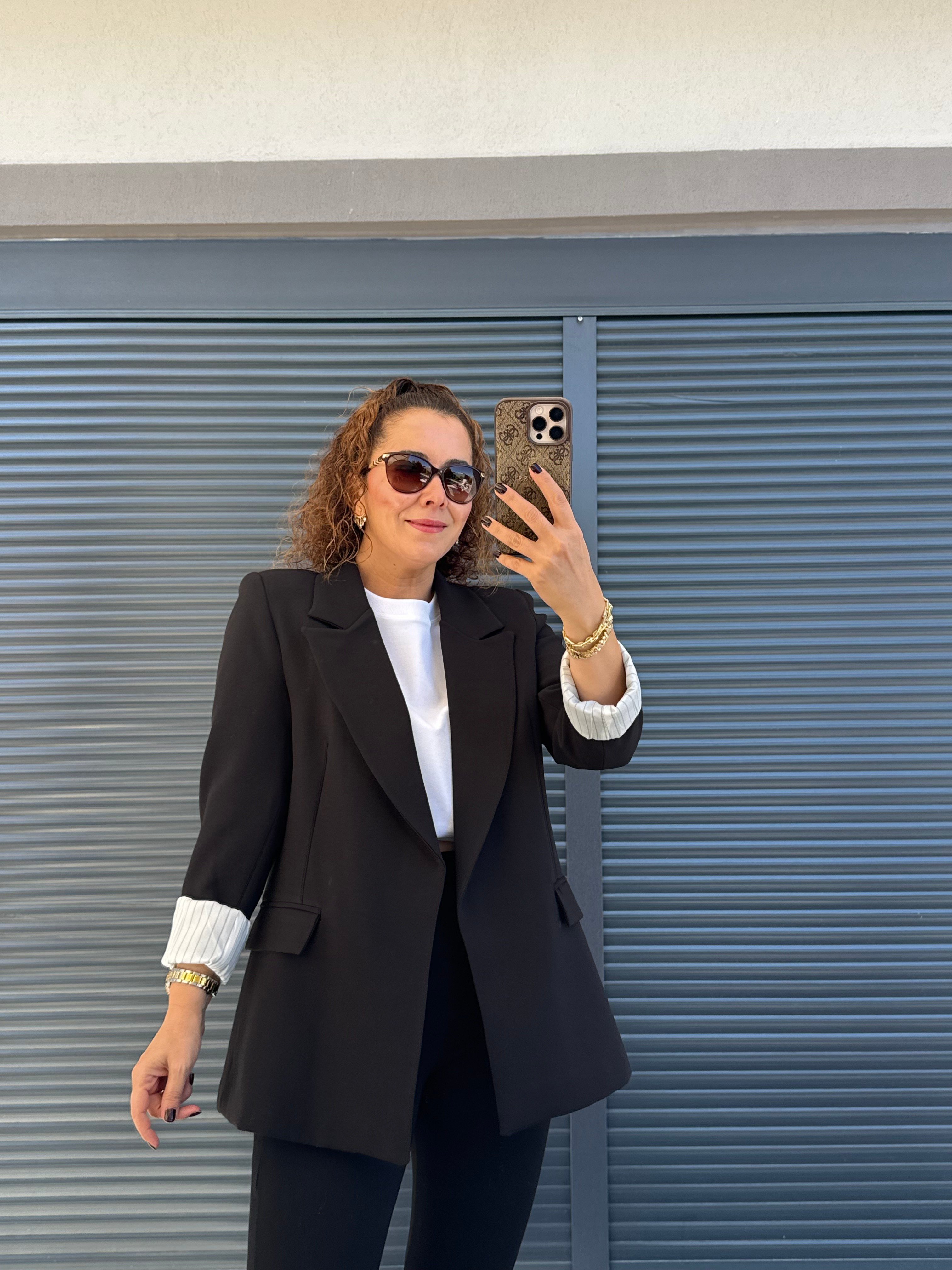 Premium Kolu Katlamalı Blazer Ceket