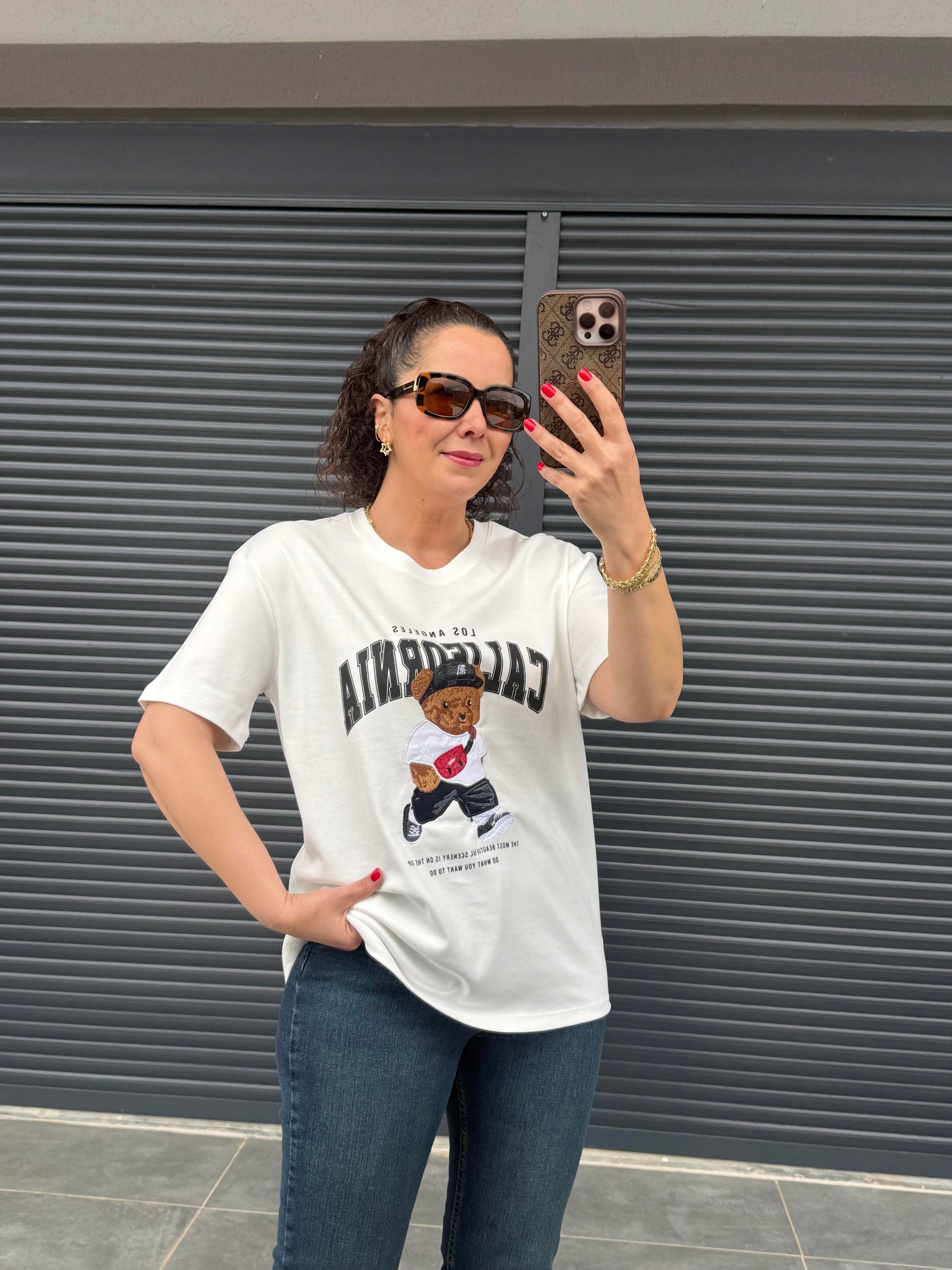 Tedy California T-Shirt Beyaz