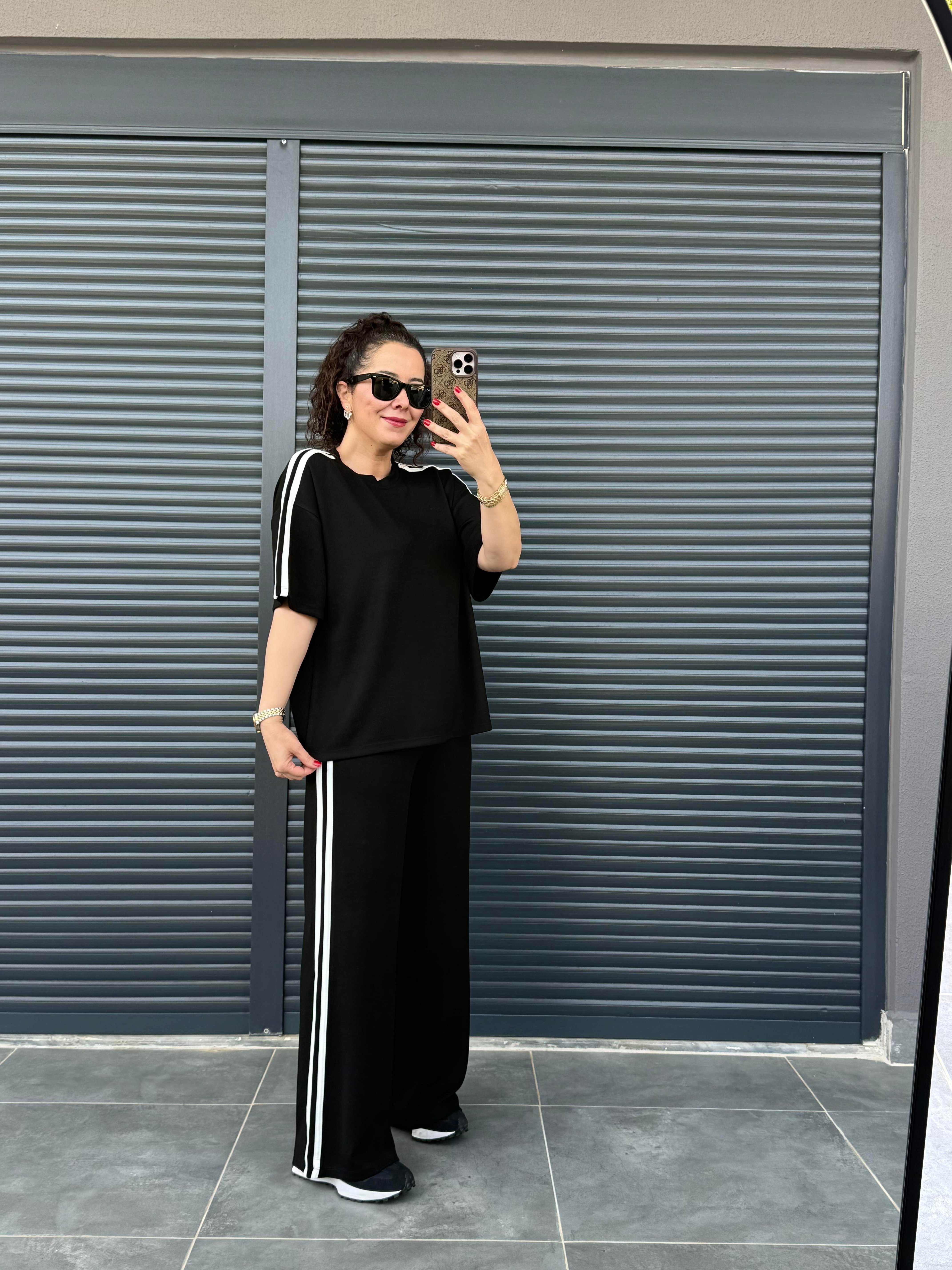 Yan Şeritli Modal Basic Takım Siyah