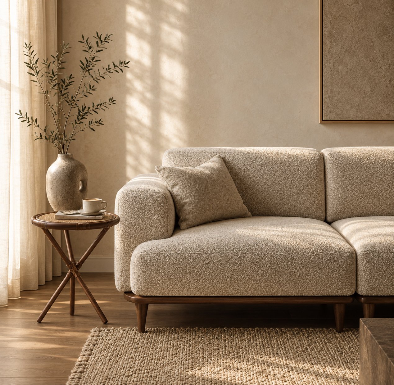 Circle Rattan Sehpa