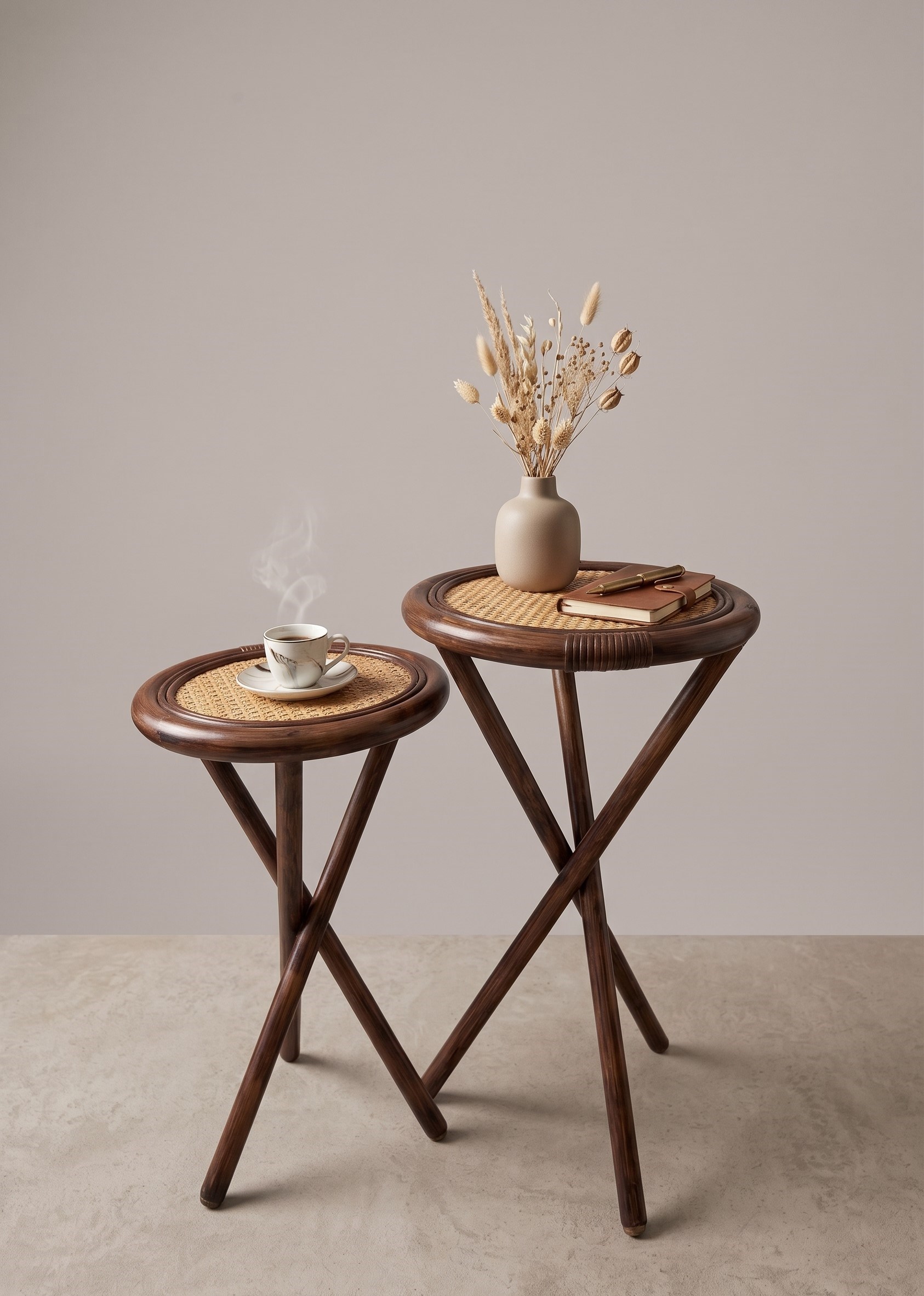 Circle Rattan Sehpa