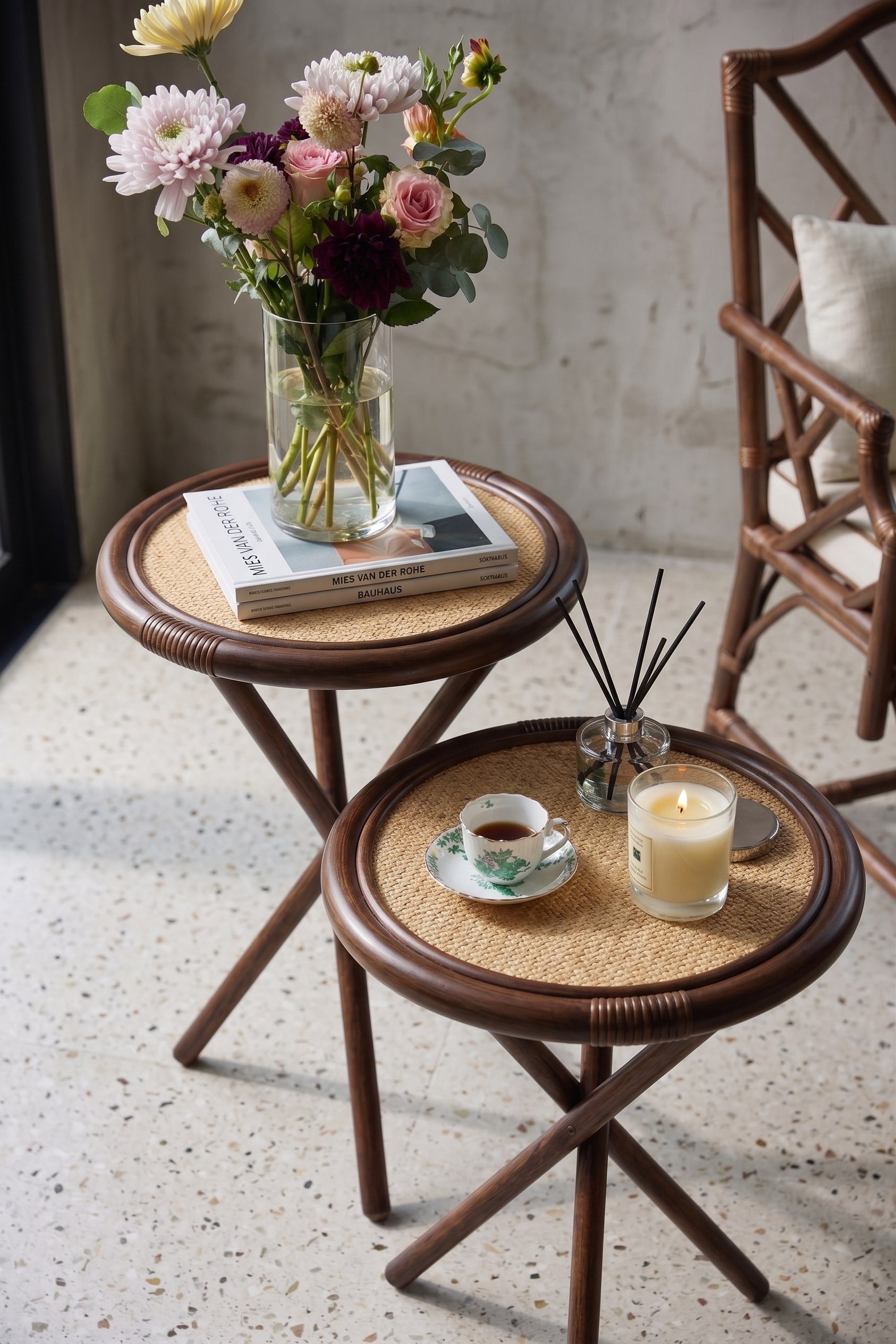 Circle Rattan Sehpa