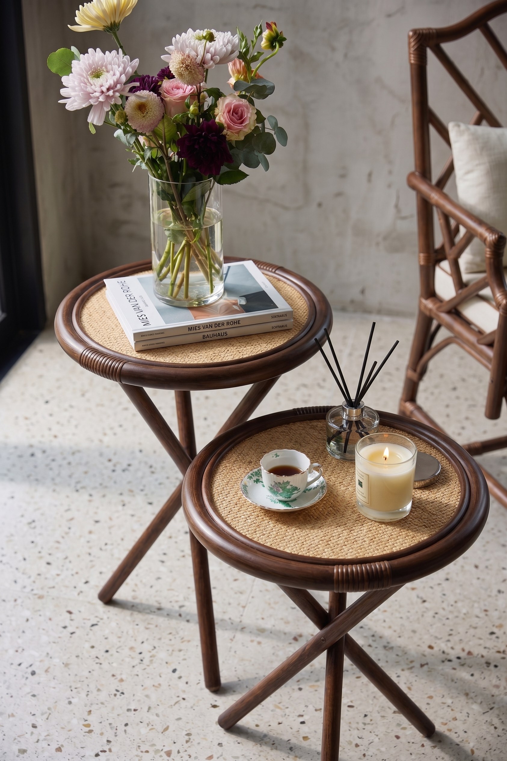 Circle Rattan Sehpa