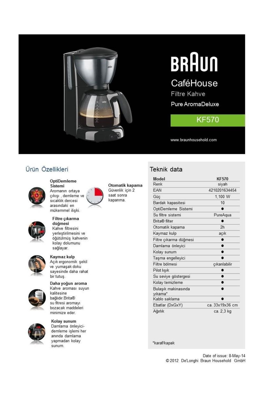 Braun KF570 Cafe House Filtre Kahve Makinesi