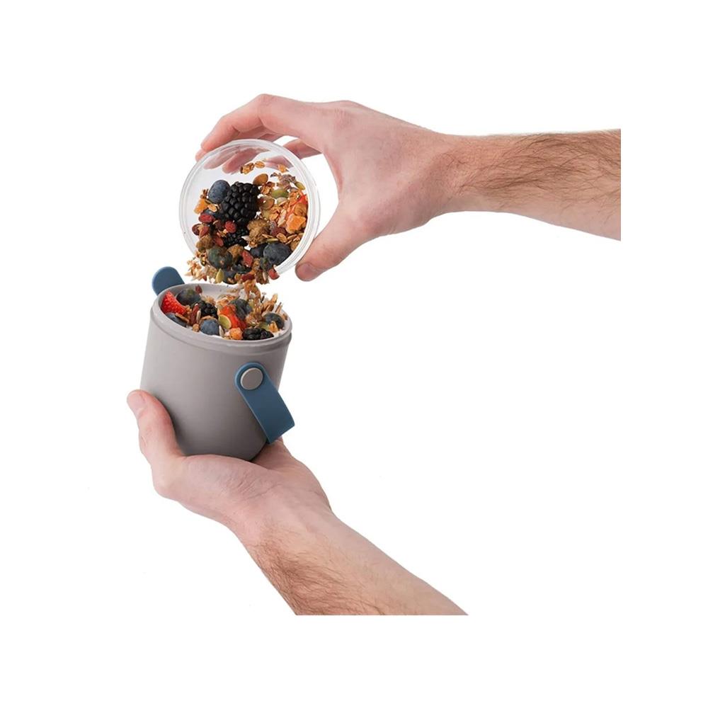 Leo iki bölmeli Yemek Kabı Gri (Teşhir & Outlet)