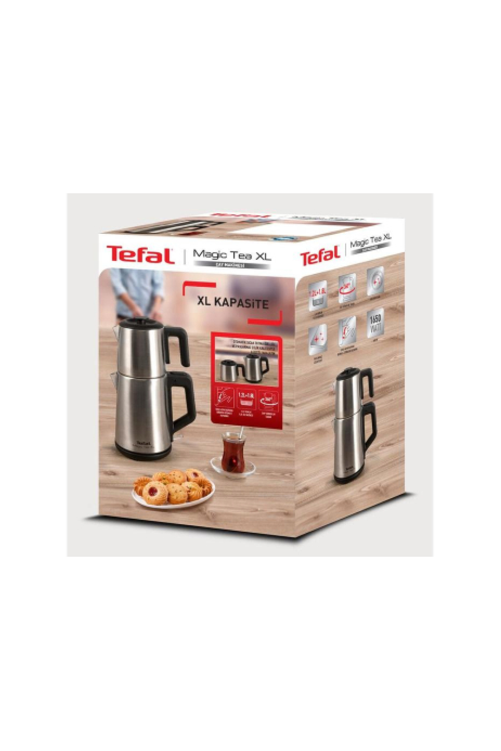 Tefal Magic Tea XL Siyah Çelik Çay Makinesi 1650W (Teşhir & Outlet)